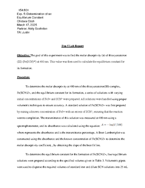 Exp 13 lab - Physical properties of water Lab Report - Exp. 13 ...