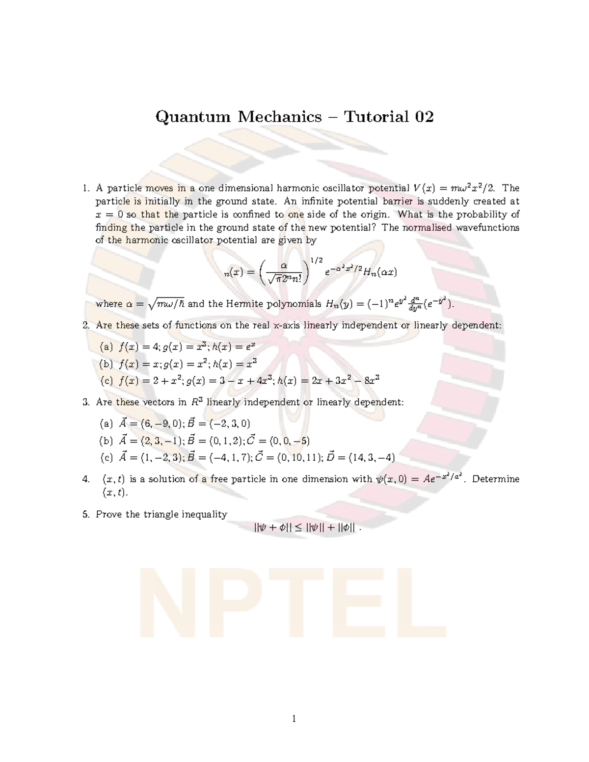 Quantum Mechanics Tutorial 02: Harmonic Oscillator & Wavefunctions ...