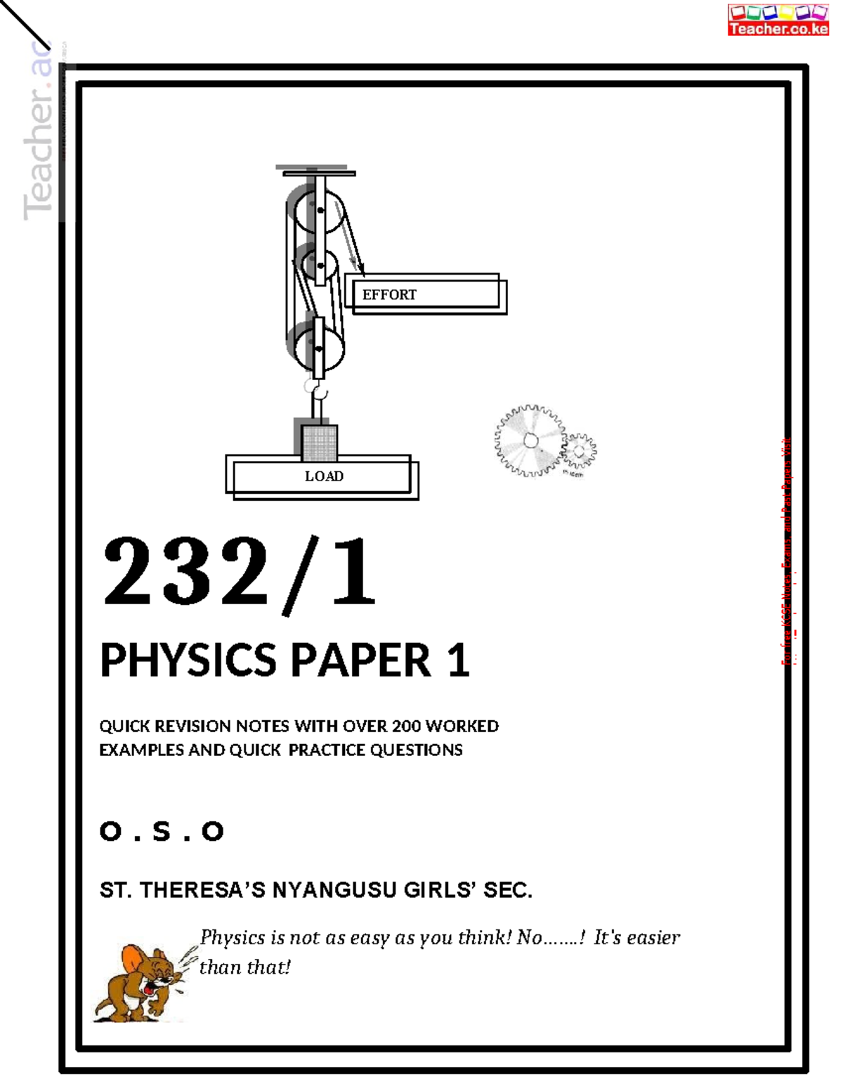 Physics P1 Quick Revision Notes with Worked Examples and Practice ...