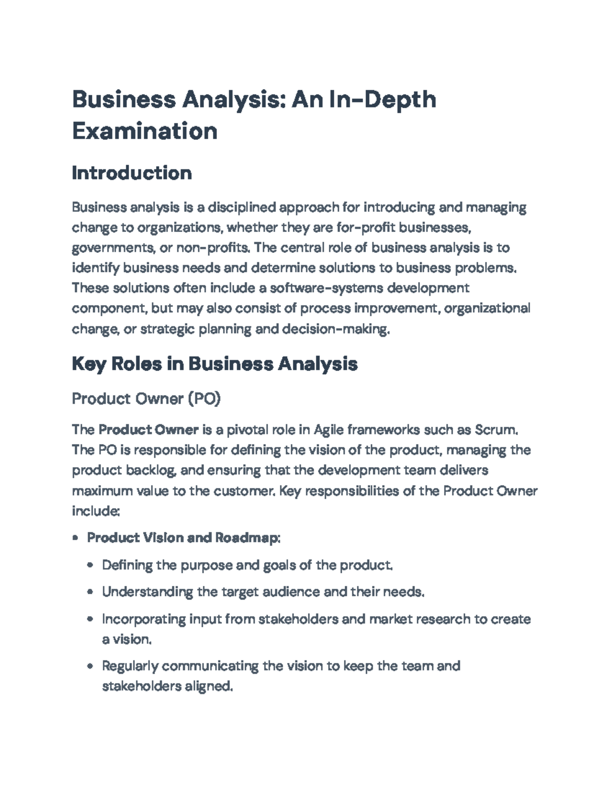 Business Analysis: Requirements Elicitation and Process Overview ...