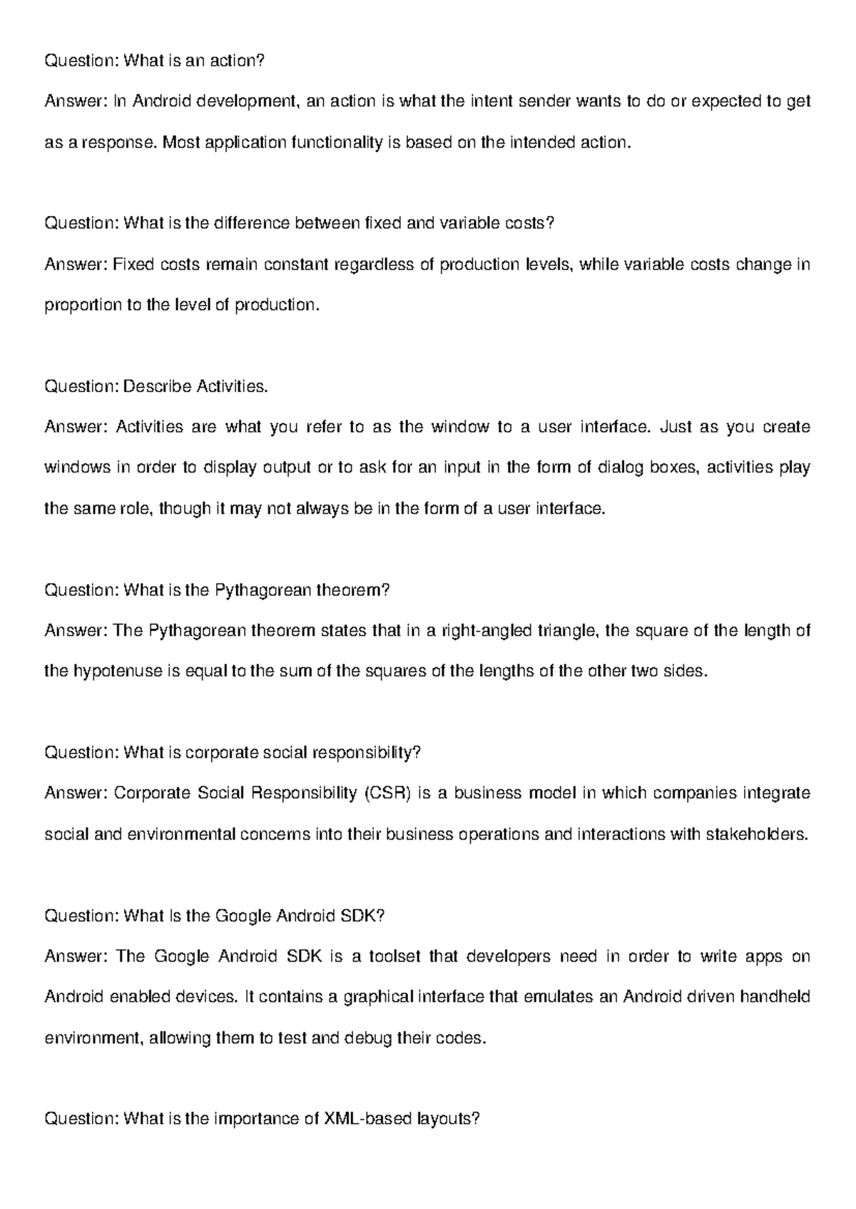 Android Development Concepts Overview (CSE101) - Studocu