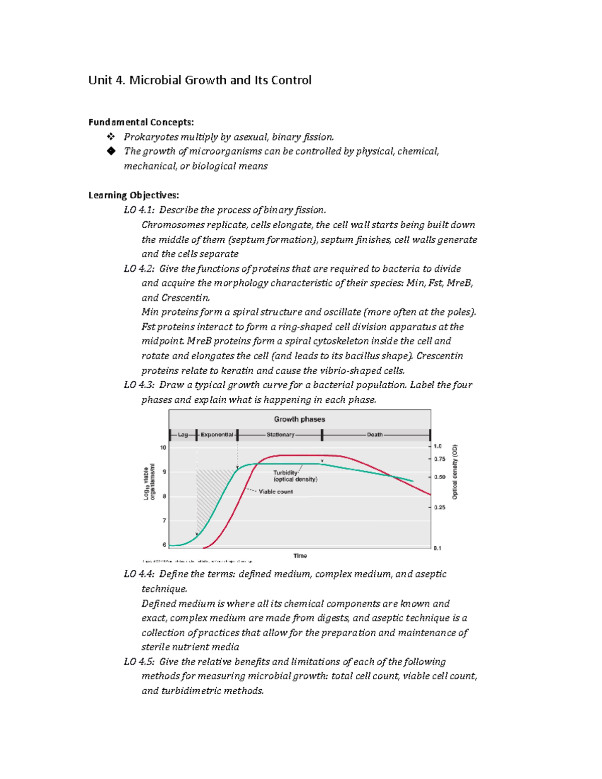 Unit 4: Insights into Microbial Growth & Control Mechanisms - Studocu