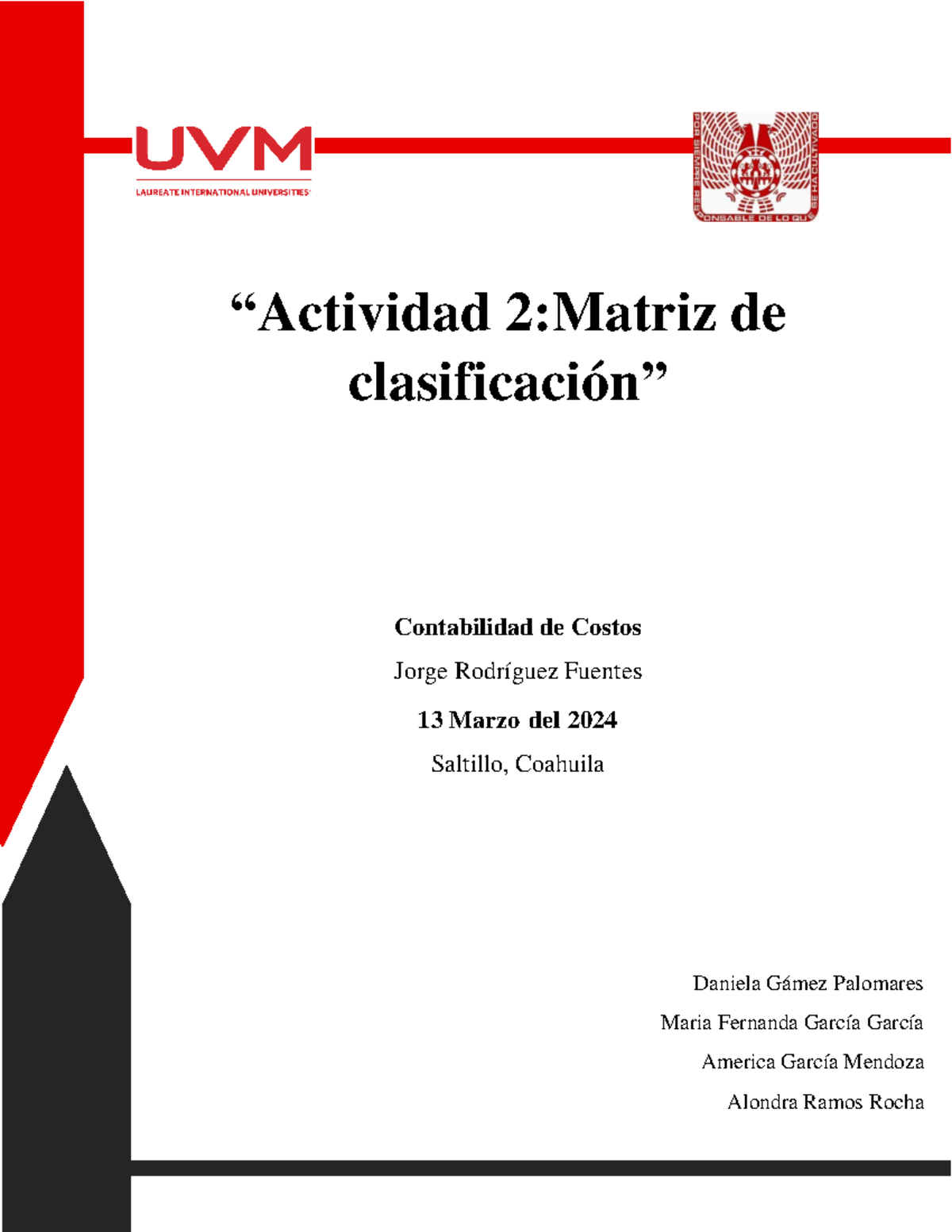 Actividad 2: Clasificación de Costos en Contabilidad de Costos - Studocu