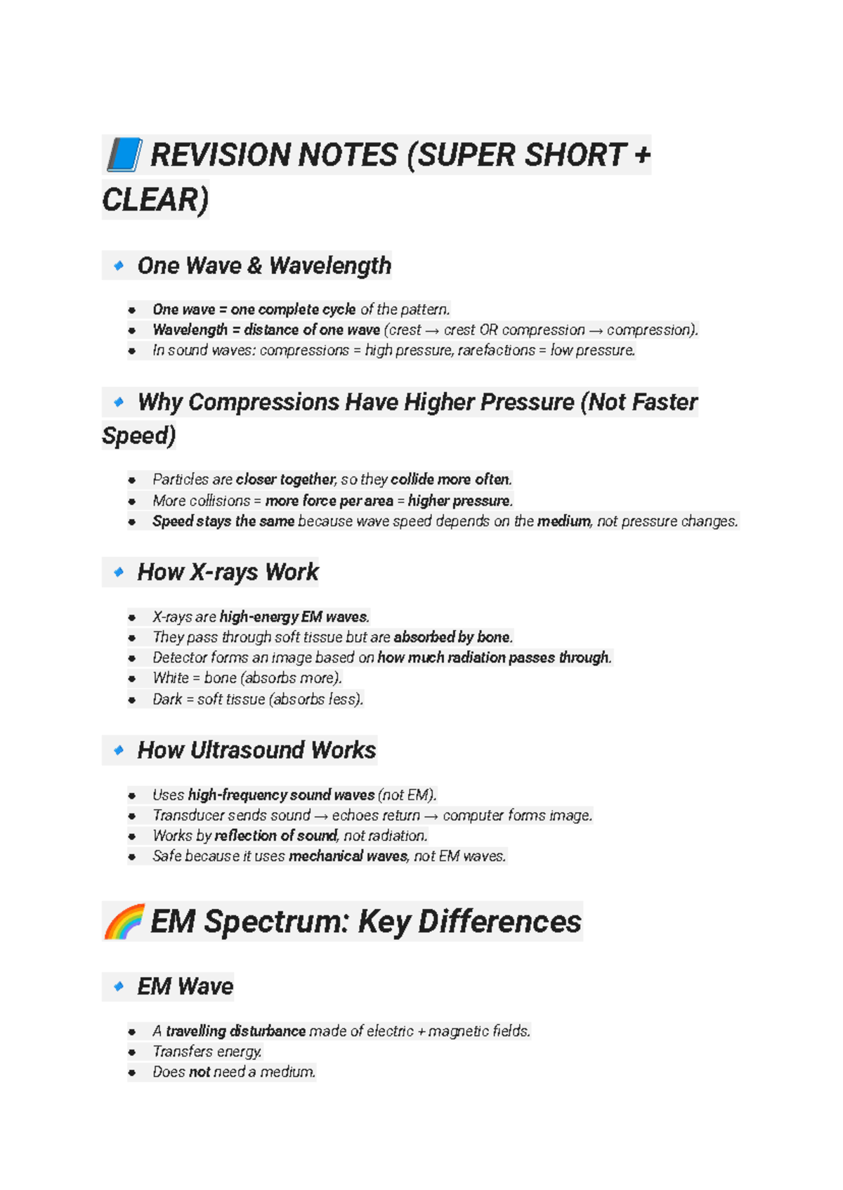 Year 10 Science Assessment 1: Wave Properties & Ultrasound Mechanics ...