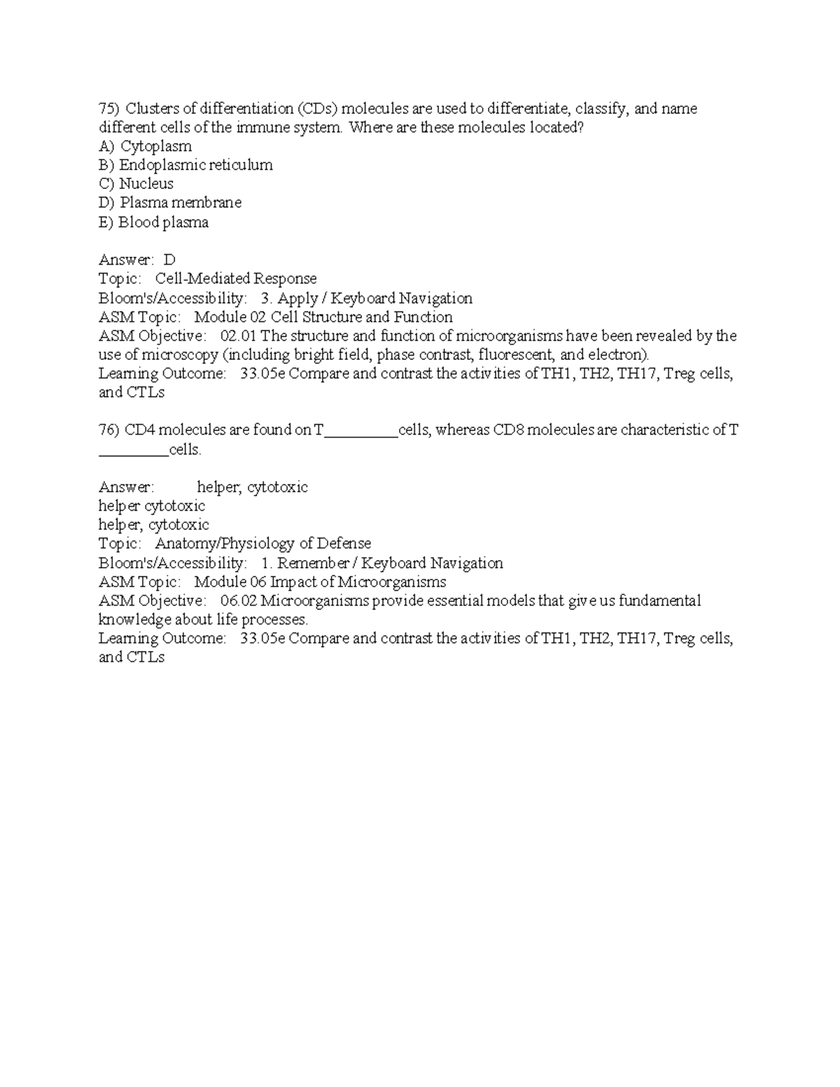 Test Bank: Prescott's Microbiology 12th Ed. - Module 02 & 06 - Studocu