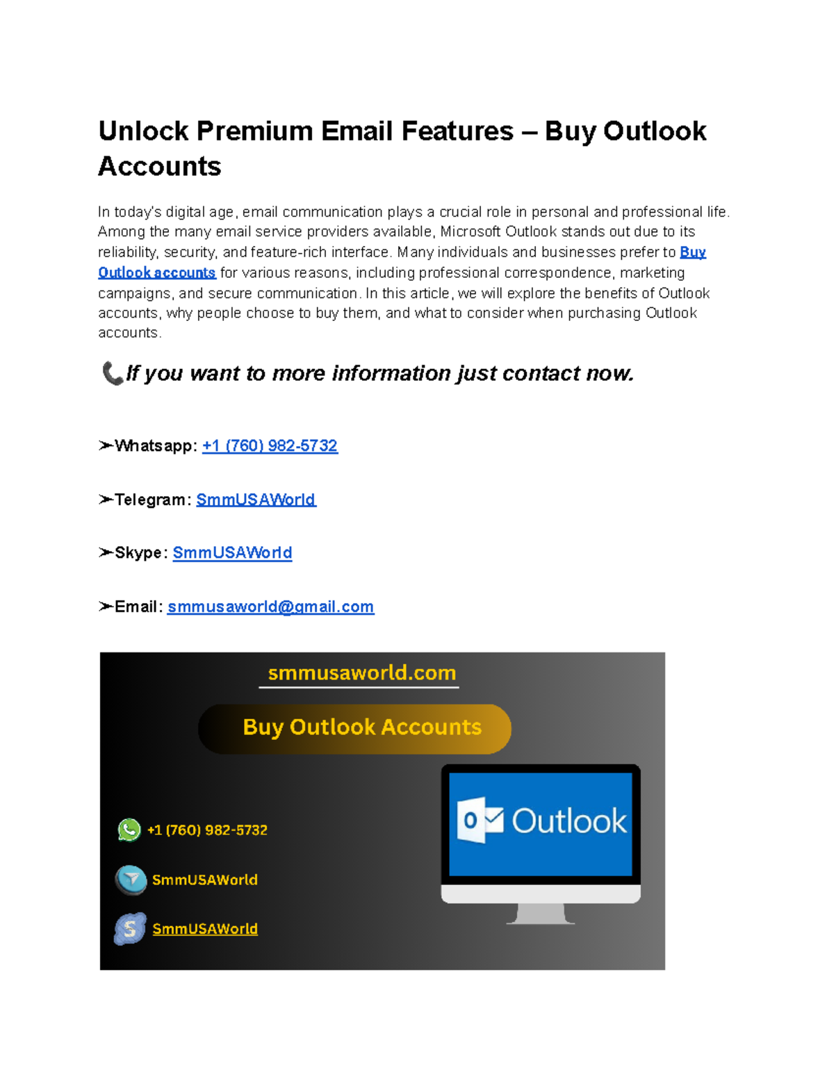 Unlock Premium Email Features – Buy Outlook Accounts - Among the many ...