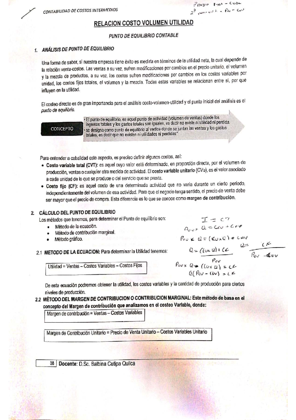 Costos Intermedios 2.0 PM: Análisis del Punto de Equilibrio y Métodos ...