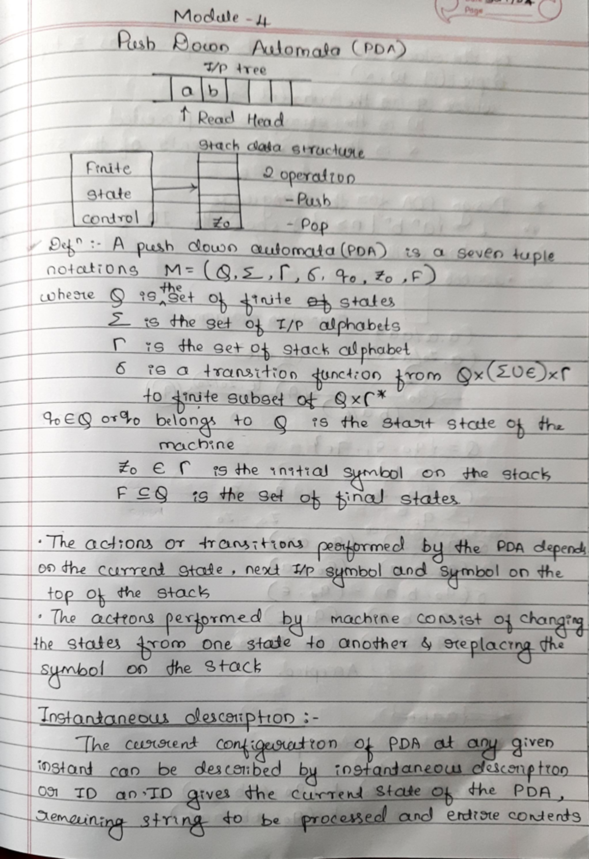 ATC Module 4 CH- 1 PDA - TOC VTU - Module Page Push Down Automata (PDA ...