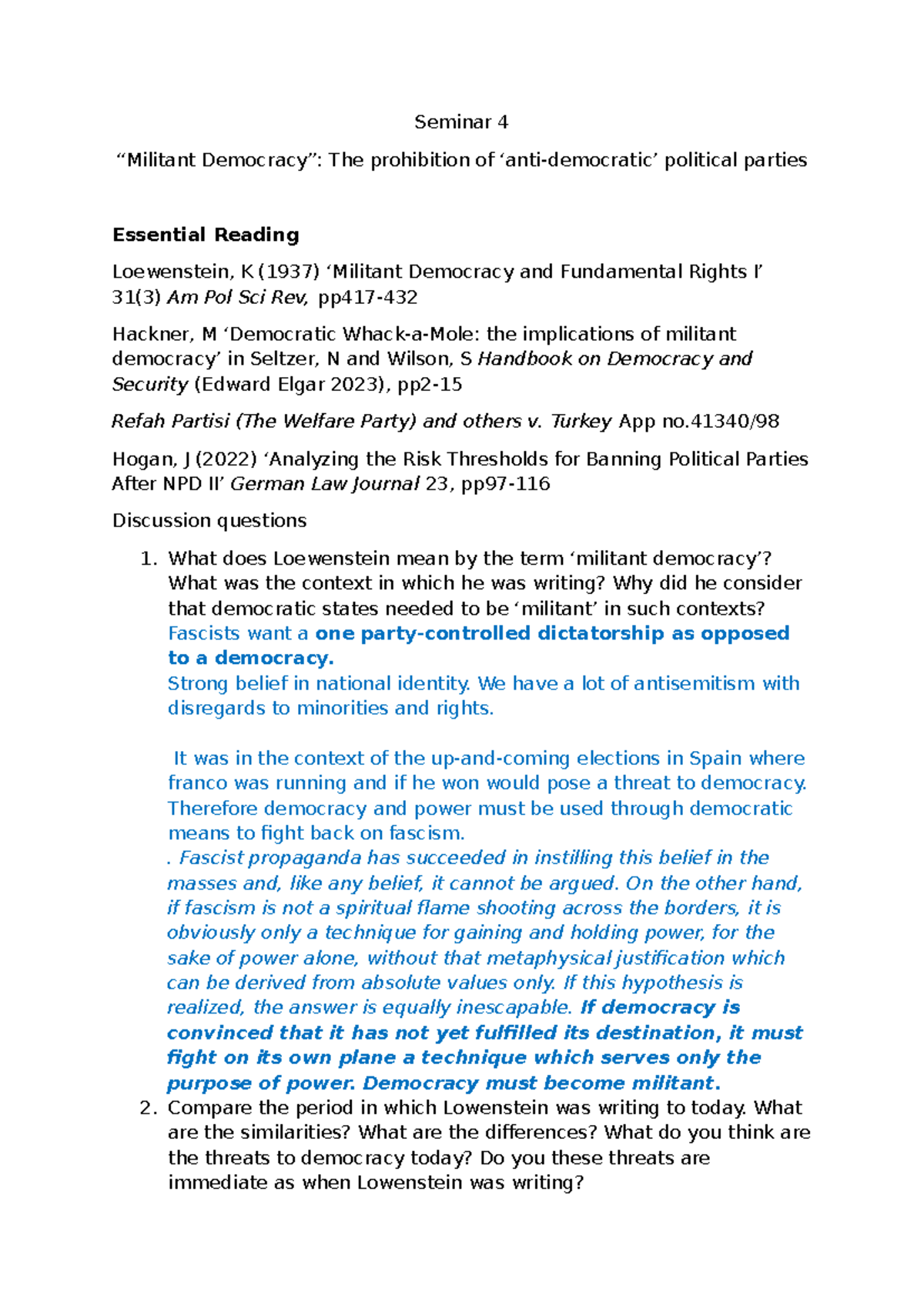 Seminar 4: The Prohibition of Political Parties - Essential Readings ...
