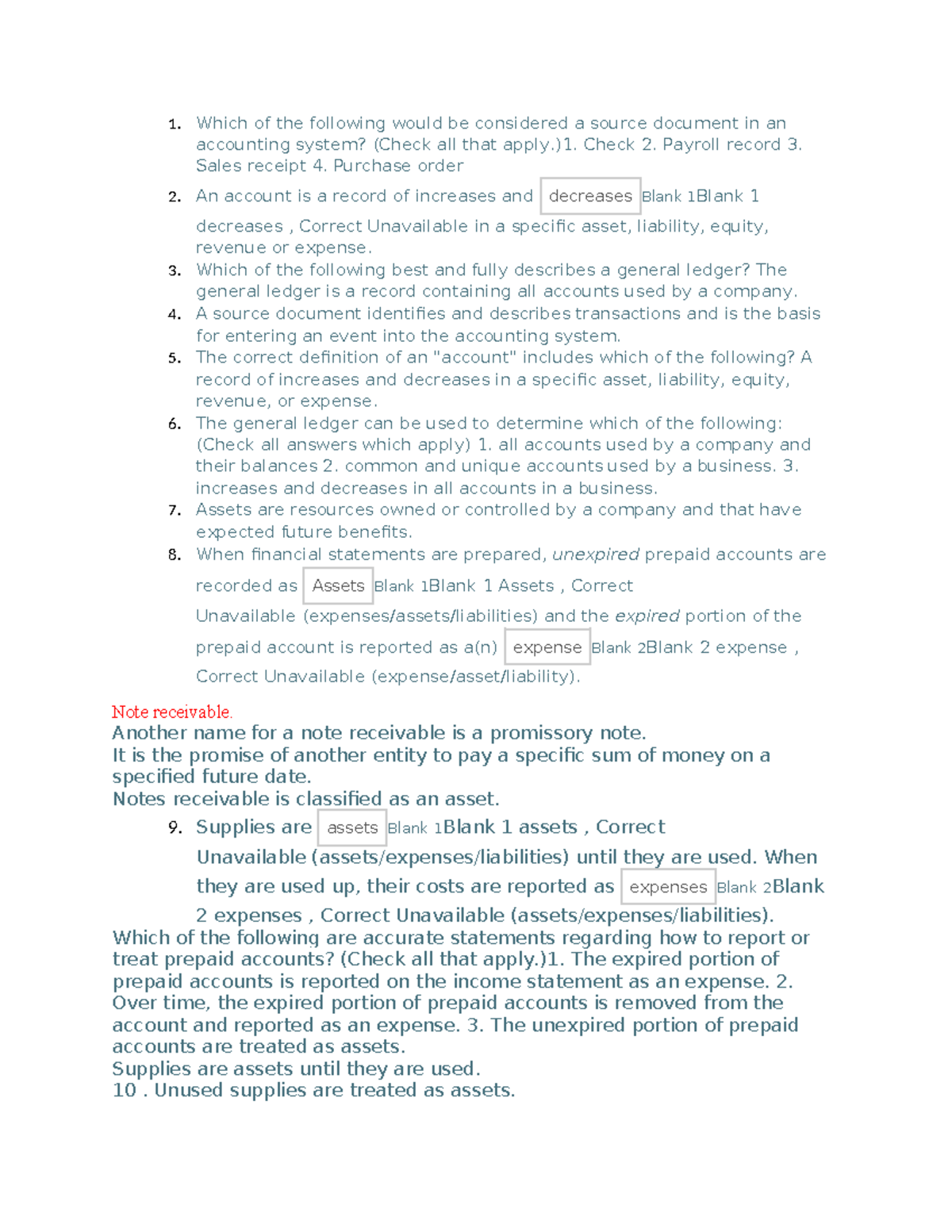 Accounting chapt 2 - Notes - 1. Which of the following would be ...