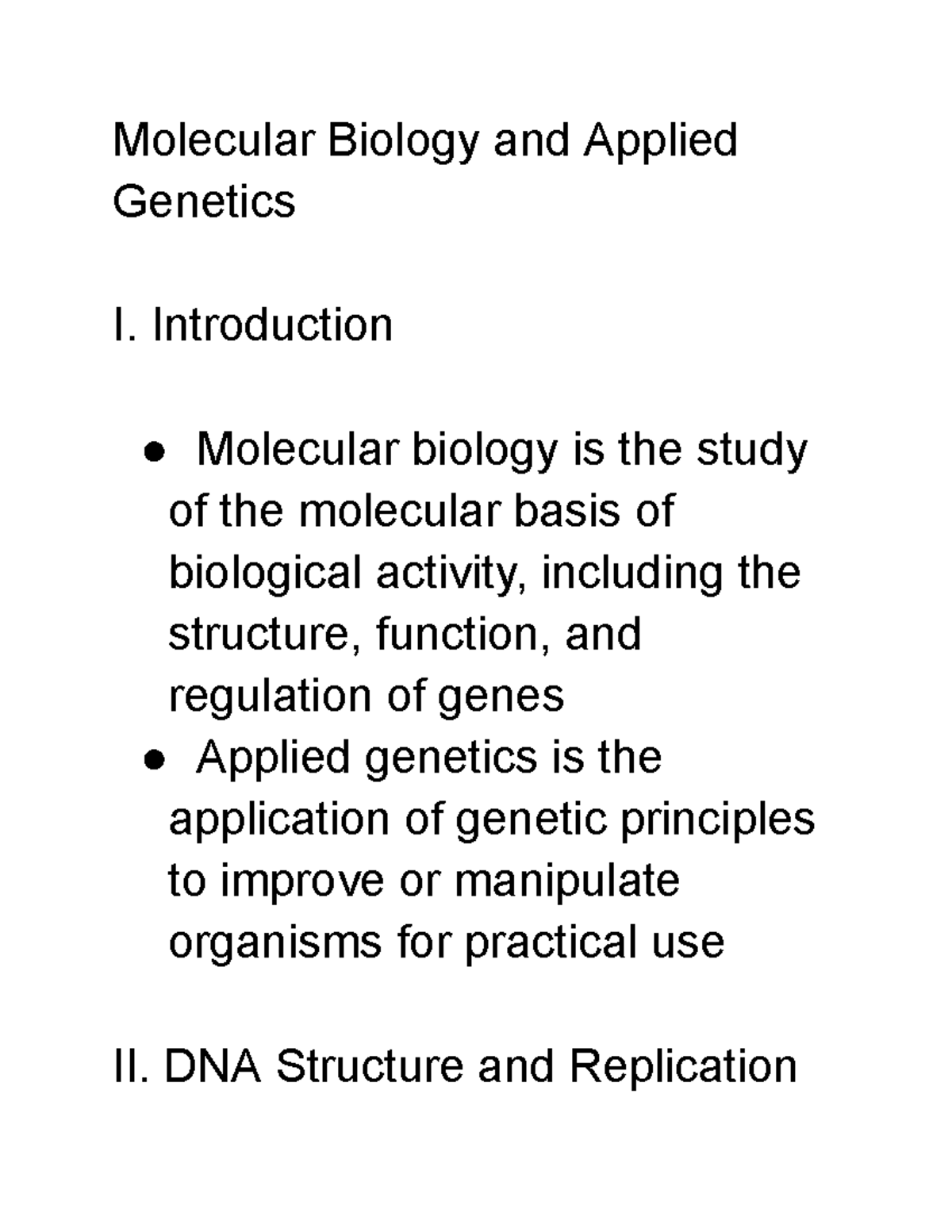Molecular Biology & Applied Genetics Overview: Key Concepts and ...