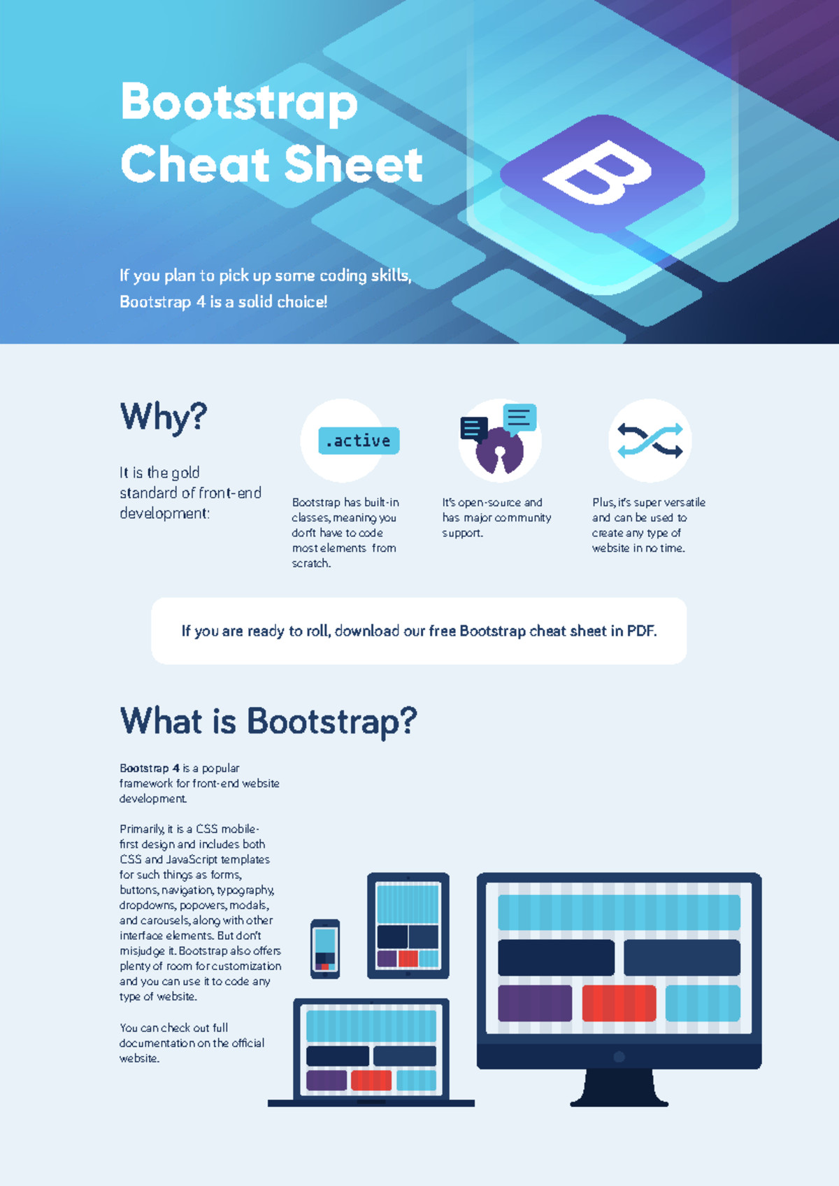 Bootstrap 4 Cheat Sheet for Front-End Development Essentials - Studocu