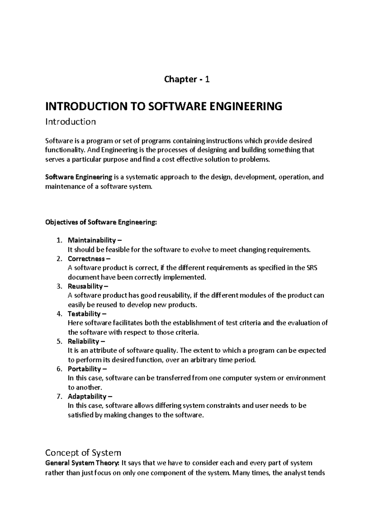 SE-E- Content - Chapter - 1 INTRODUCTION TO SOFTWARE ENGINEERING ...