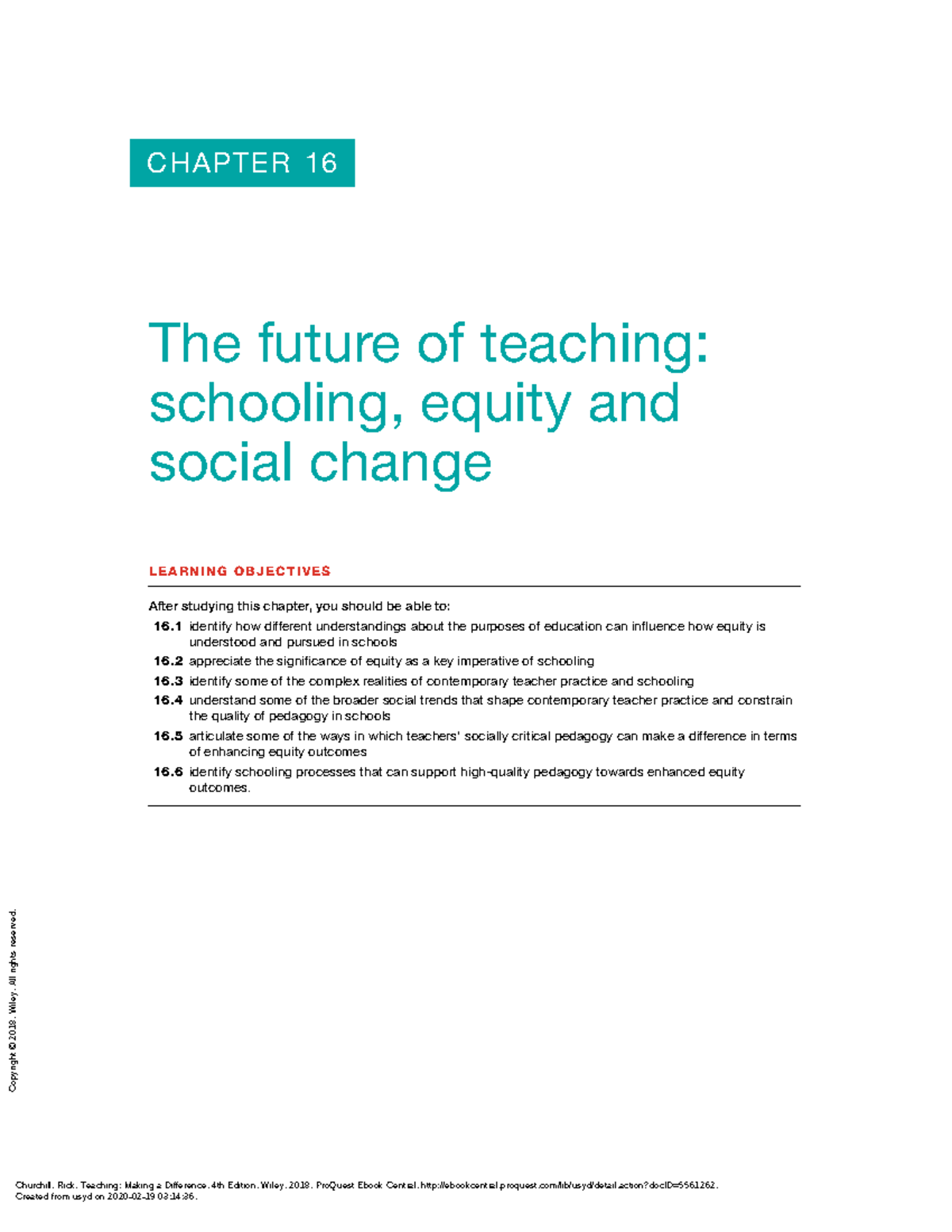 Teaching: Making a Difference 4th Ed - The Future of Schooling & Equity ...