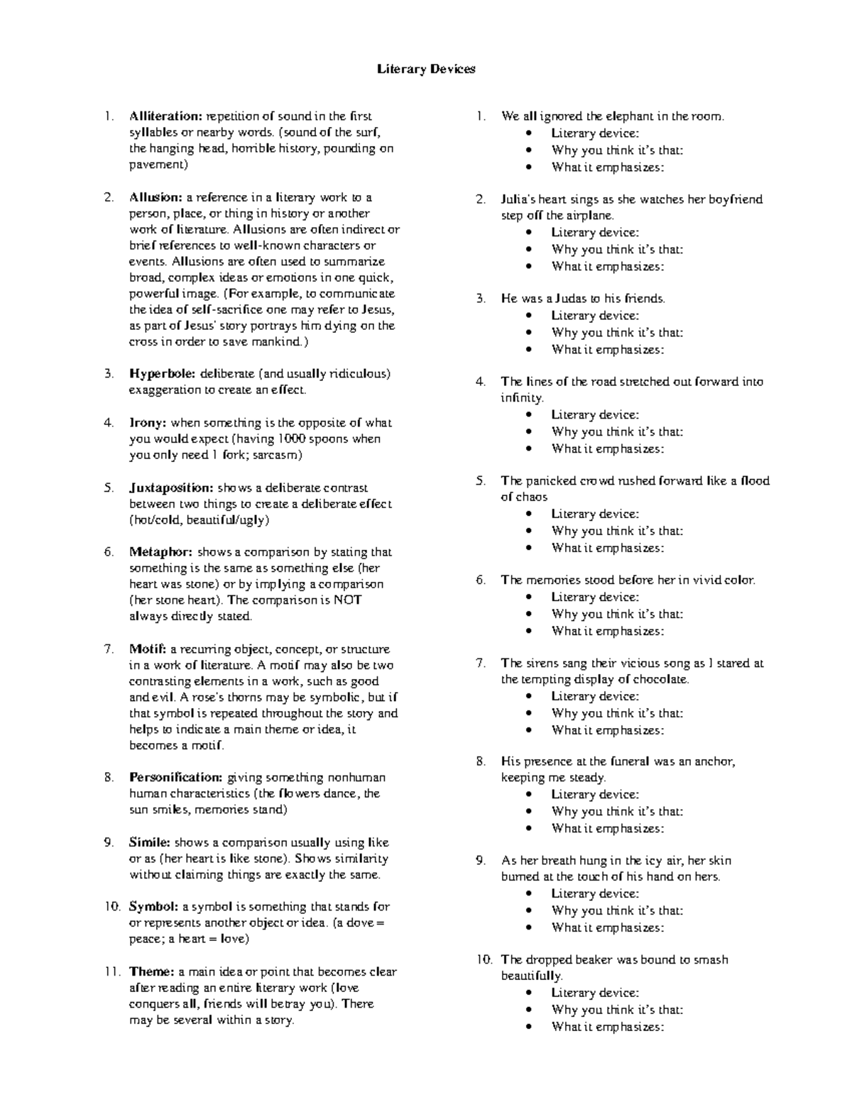 Literary Devices Guide: Key Concepts and Examples for Analysis ...