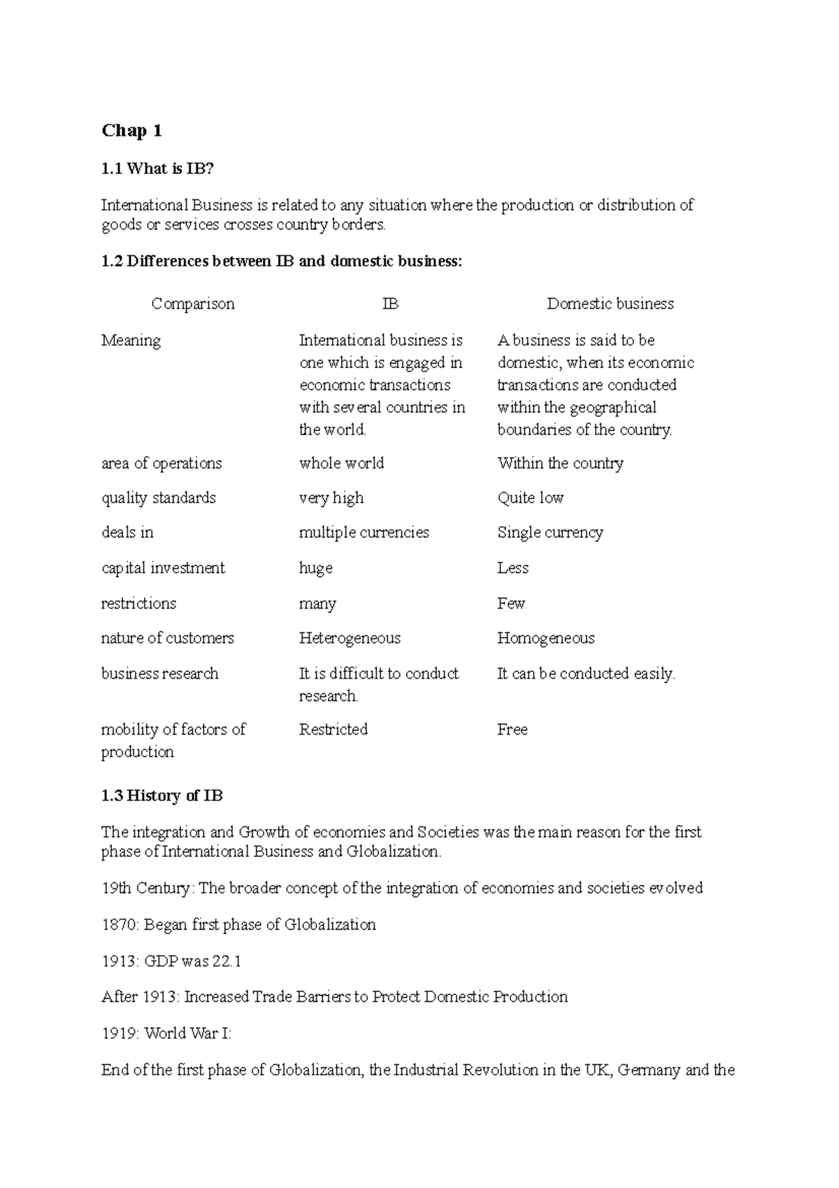 Đề cương International Business - Chap 1 1 What is IB? International ...