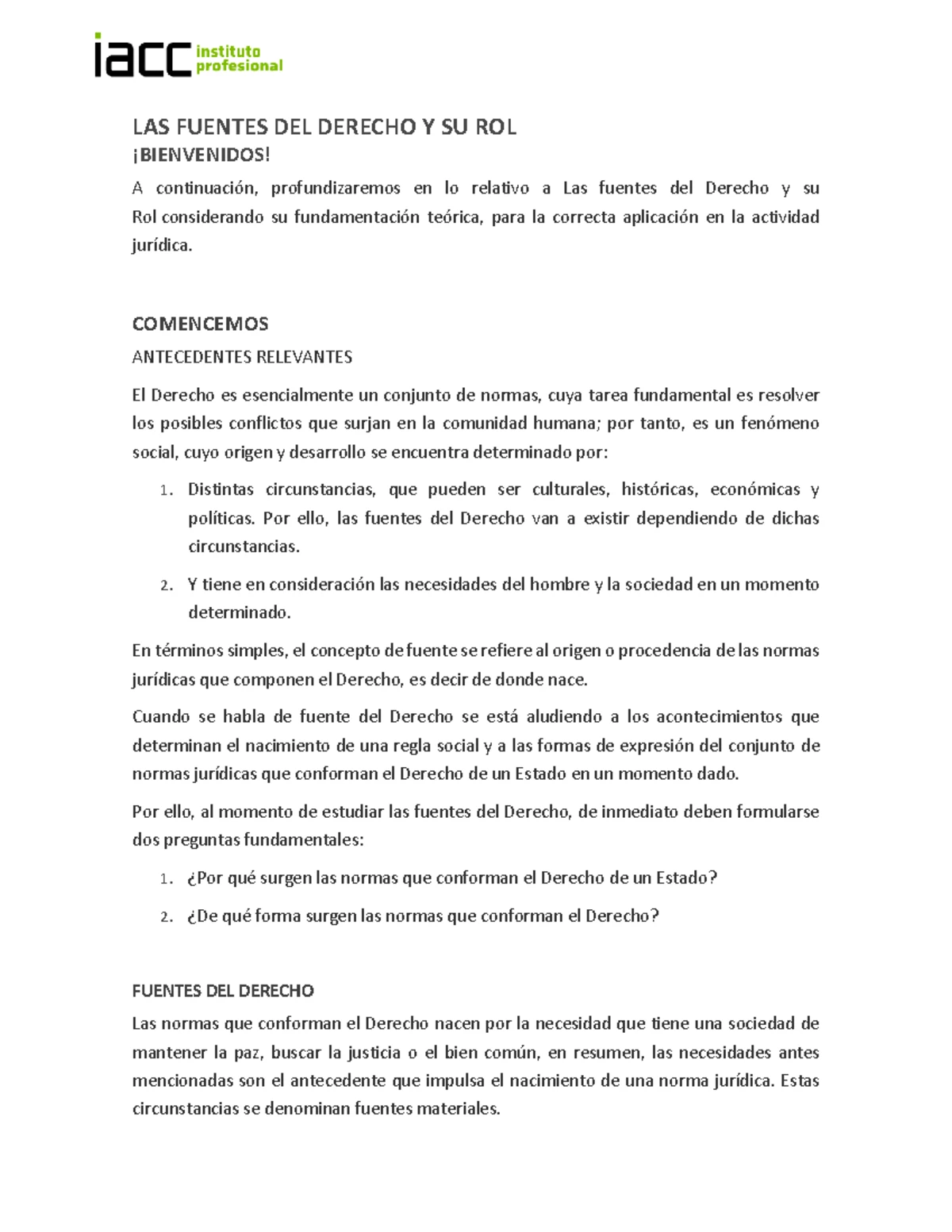 S6 Podcast Profundización ACC Intde 1402: Fuentes Formales del Derecho ...