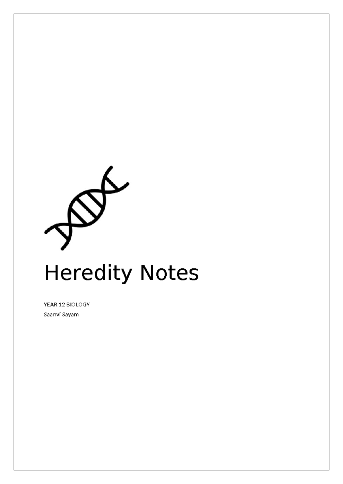 Module 5 Notes: Heredity and Reproduction in Year 12 Biology - Studocu
