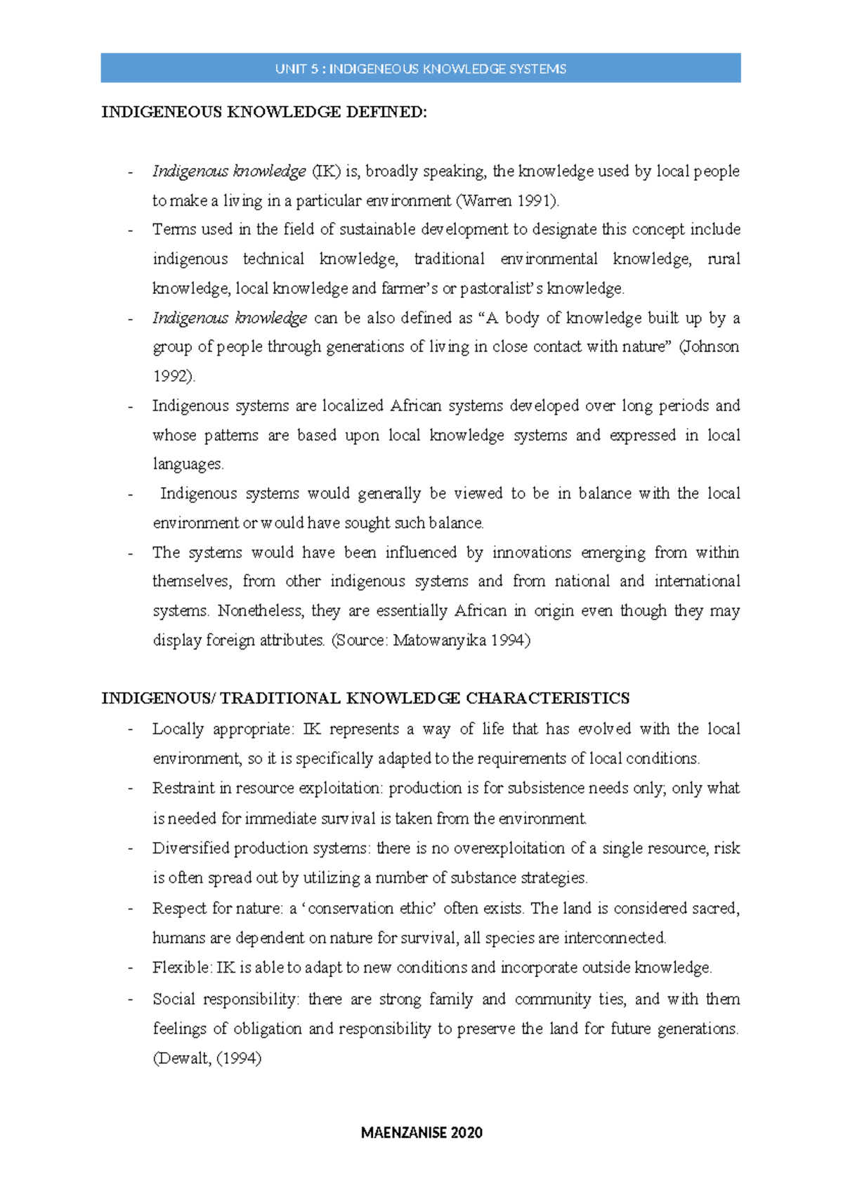 UNIT 5: Indigenous Knowledge Systems - Definitions, Importance, and ...