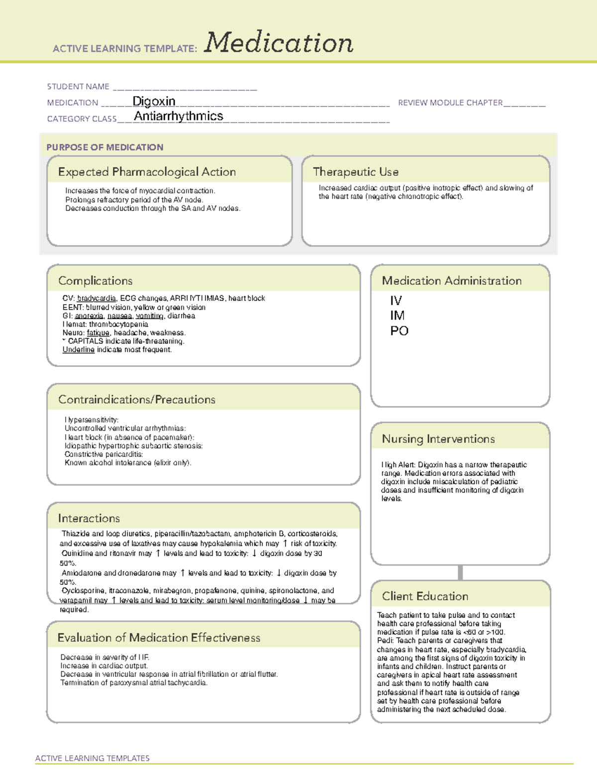 1 - Medication Review Module: Active Learning Template Notes - Studocu