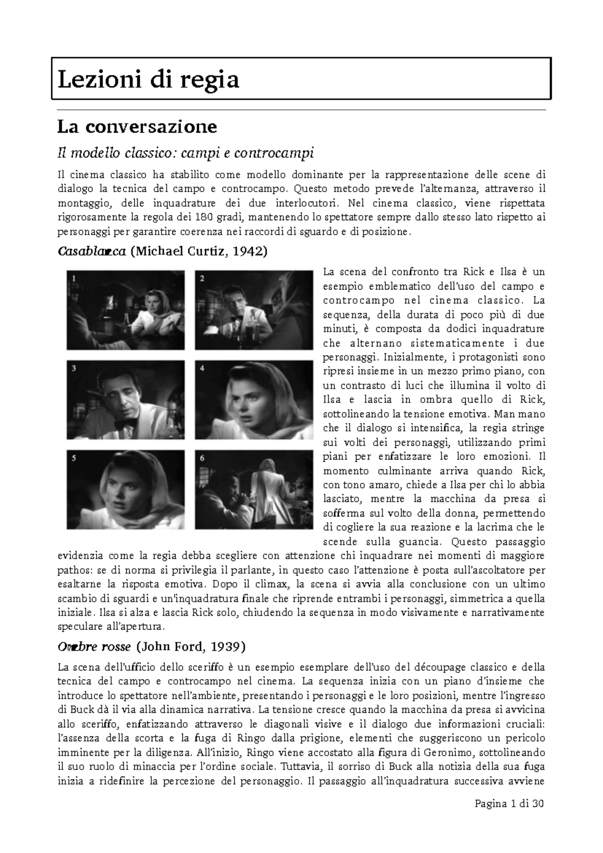 Lezioni di regia: Tecniche di Campo e Controcampo nel Cinema Classico ...