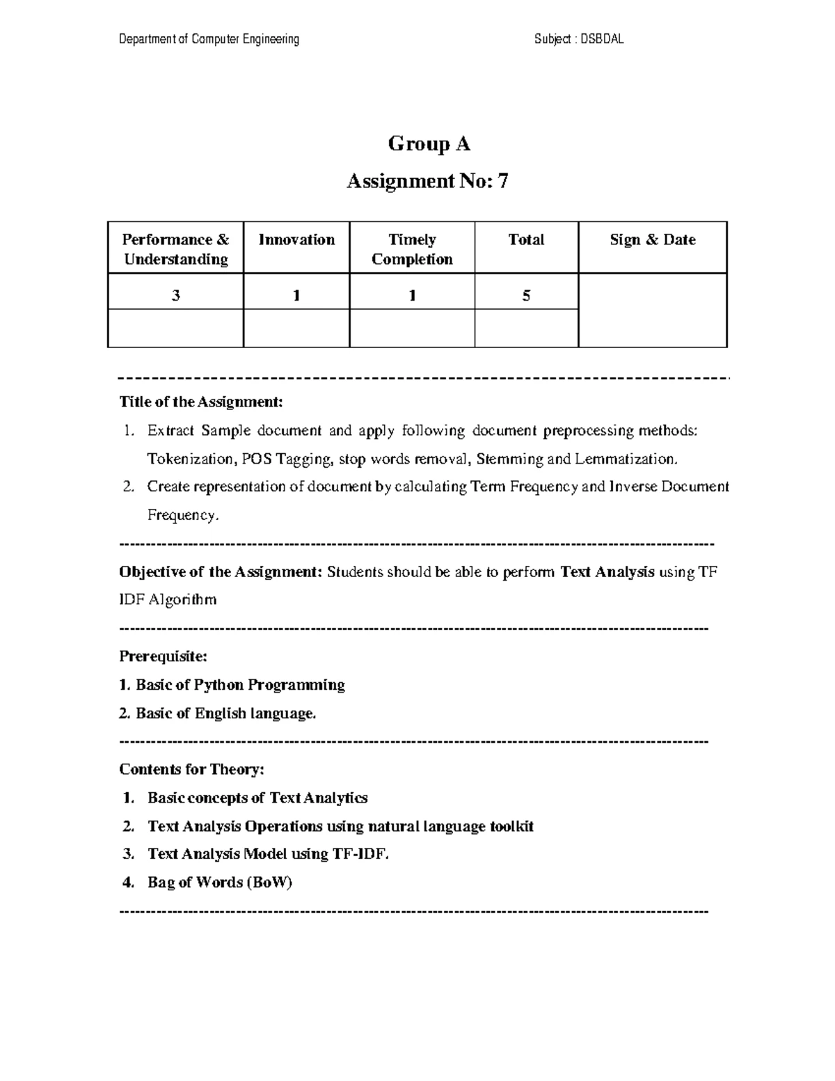 Dsbda Assignment No 1 - Data Science and Big Data Analysis - Group A ...
