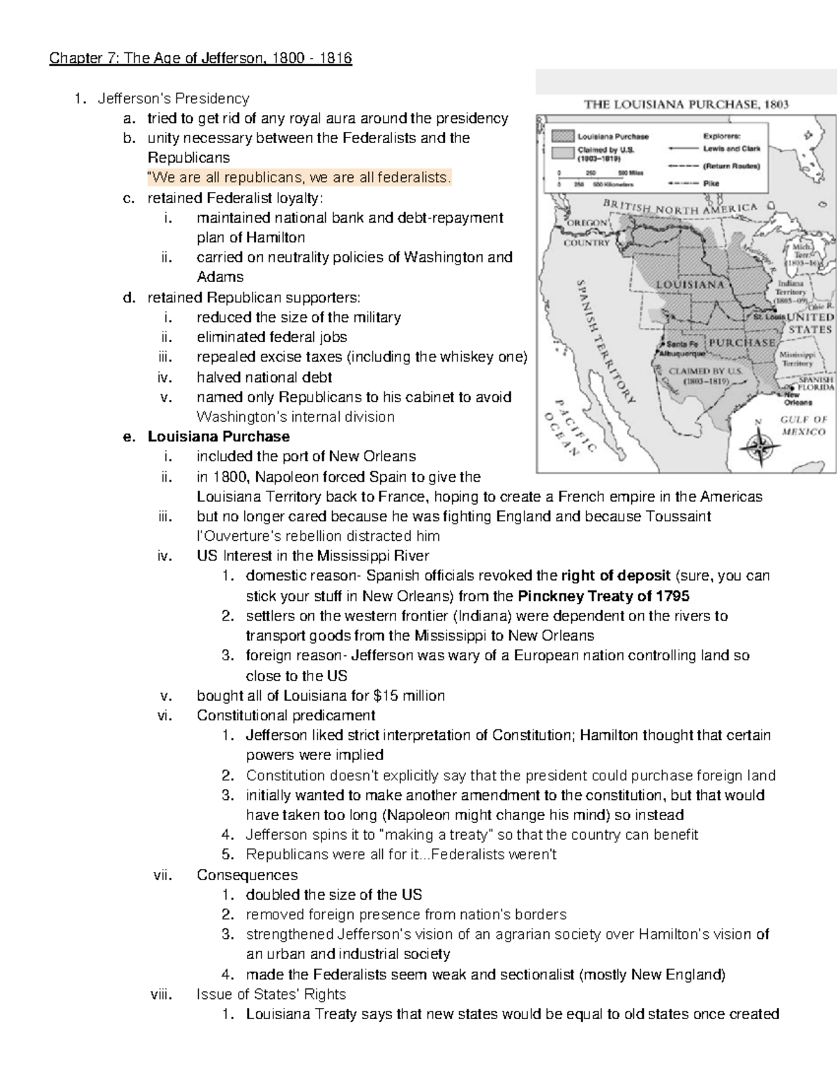 AMSCO Chapter 7 & 8: The Age of Jefferson and Nationalism (1800-1828 ...