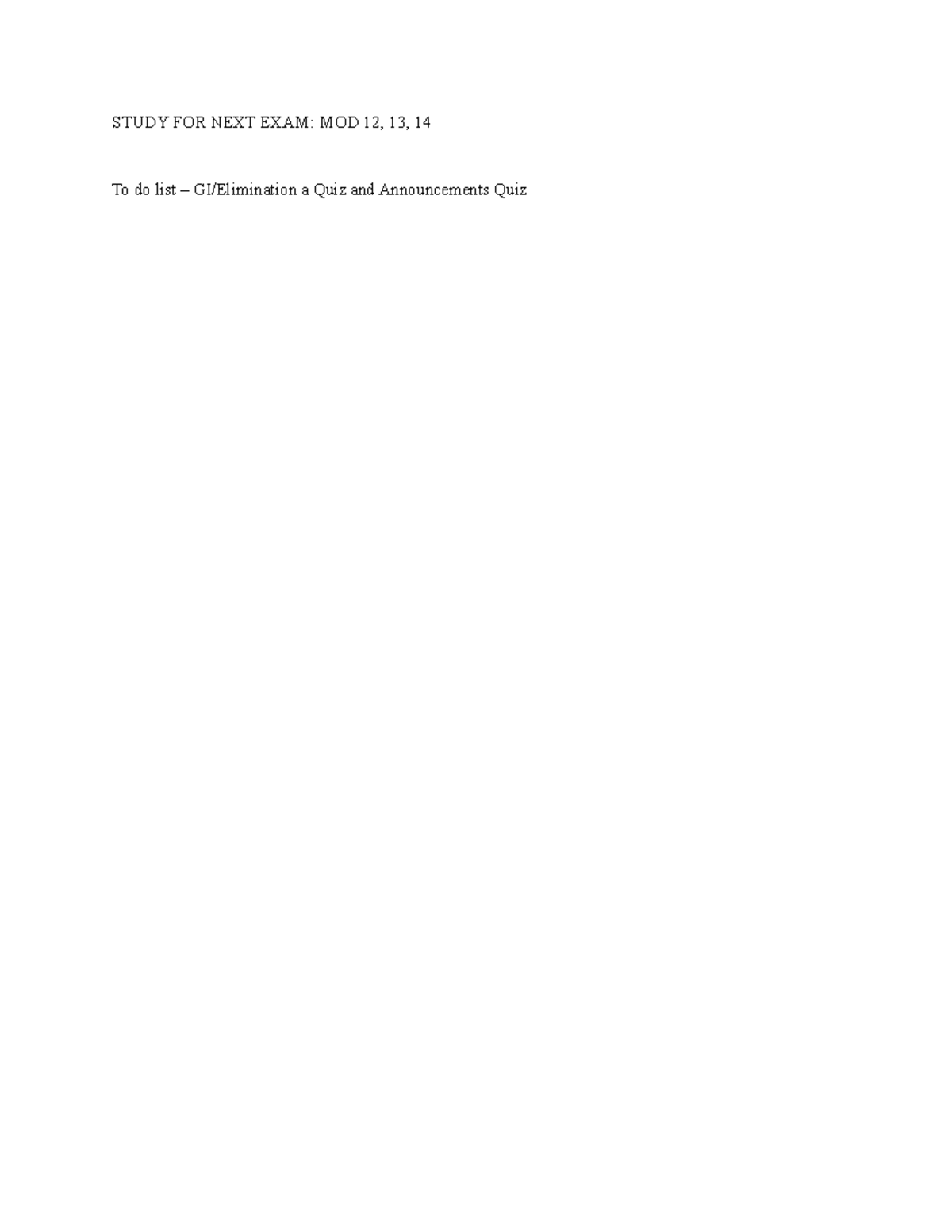 NUR 215/216 Final Exam Study Guide: Modules 12-14 Overview - Studocu