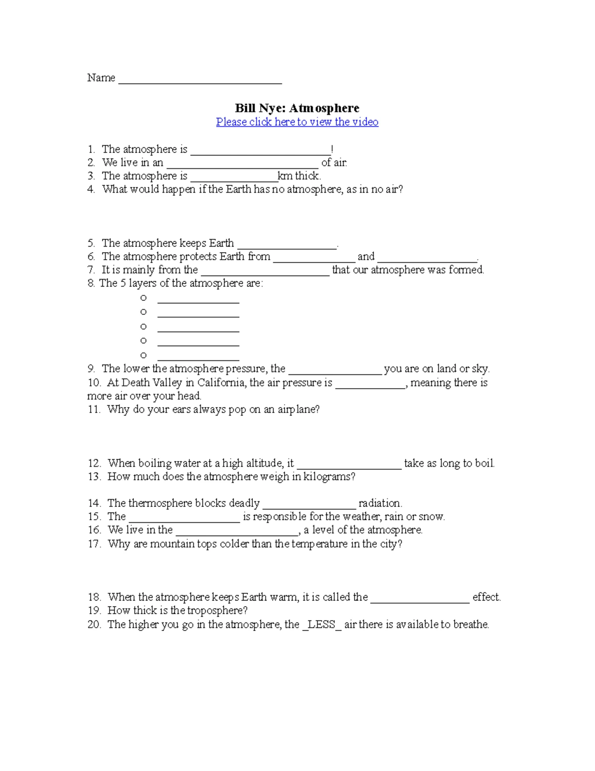 Lillian Mason - Bill+Nye+Biodiversity+Video+Worksheet - “Bill Nye ...