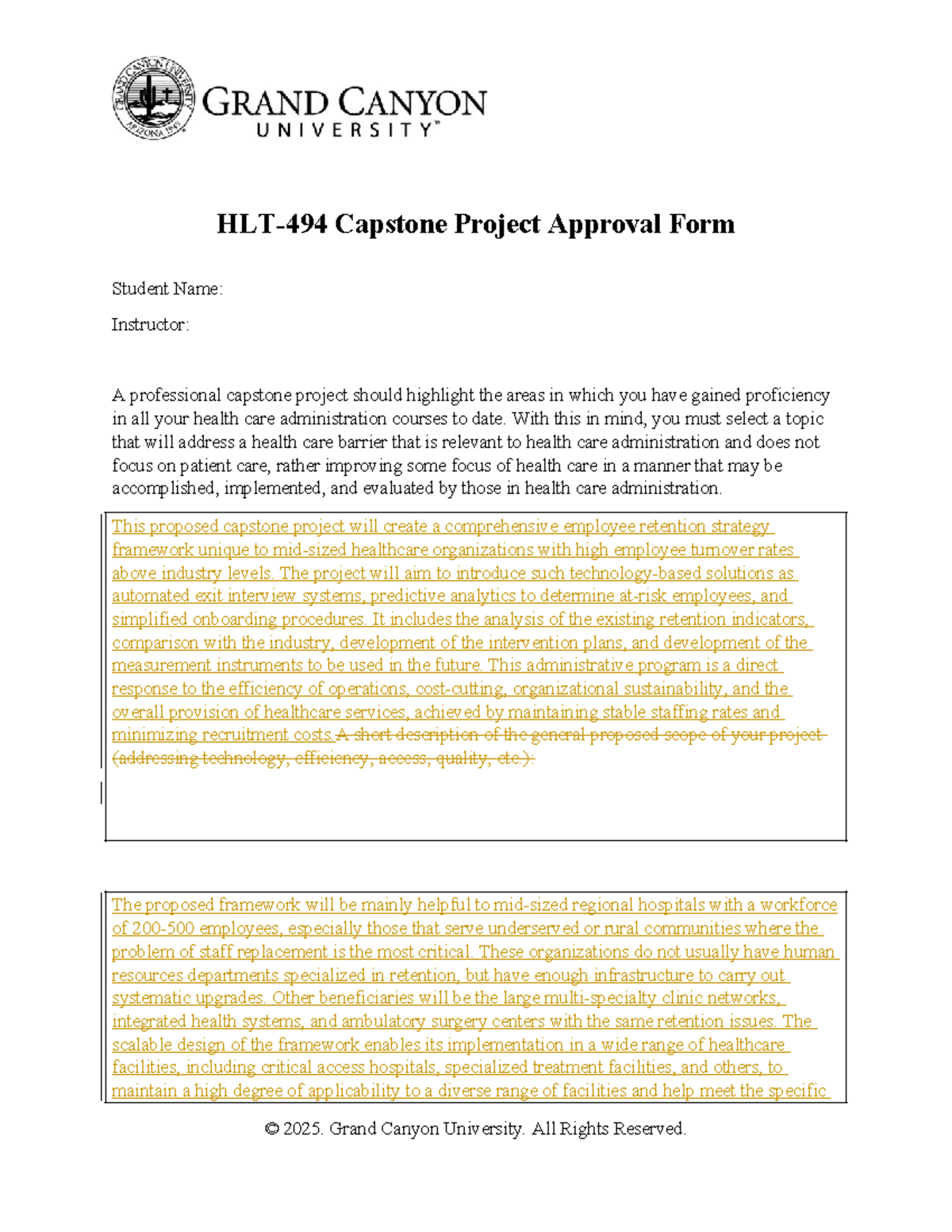 HLT-494 Capstone Project Approval: Employee Retention Strategy ...