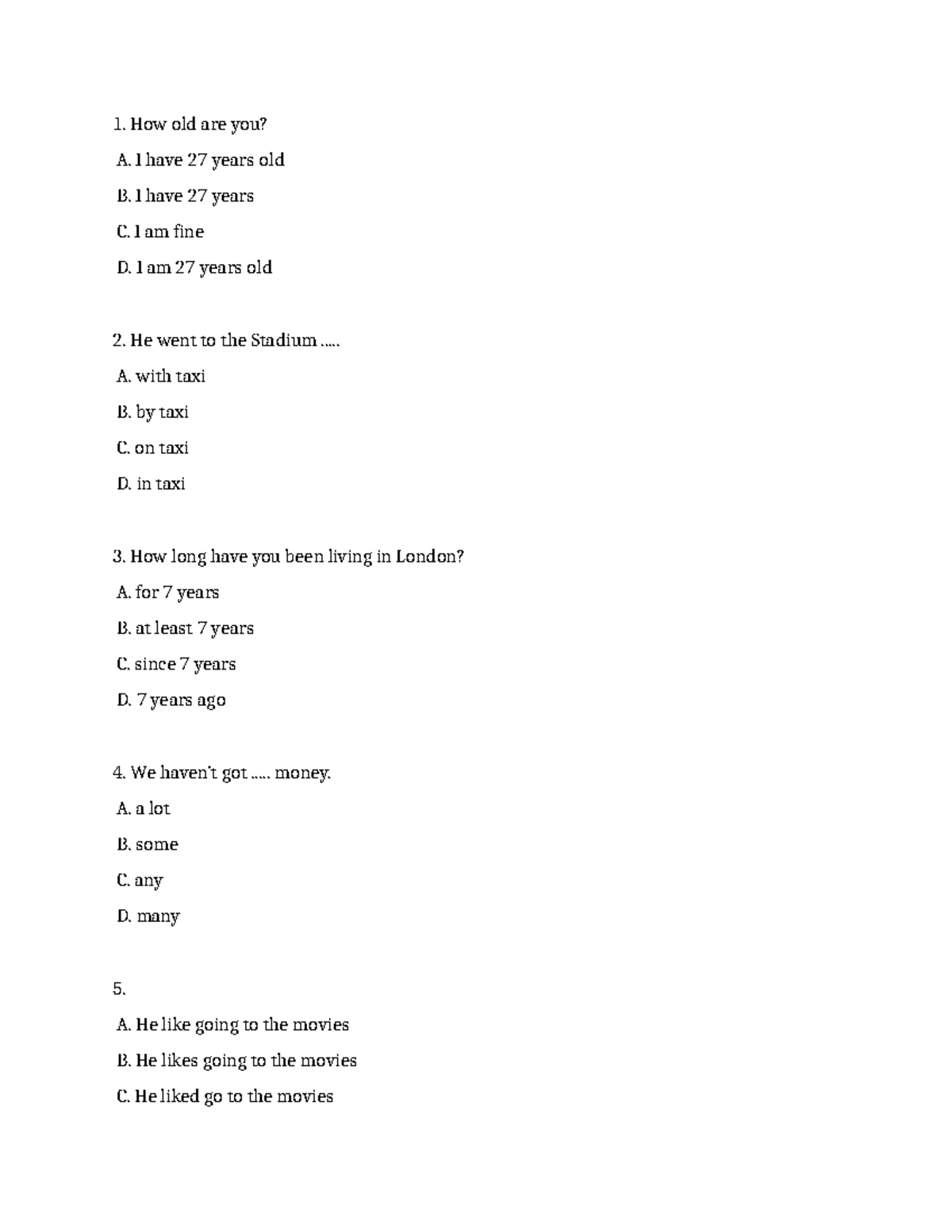 Level Test Questions and Answers - Studocu