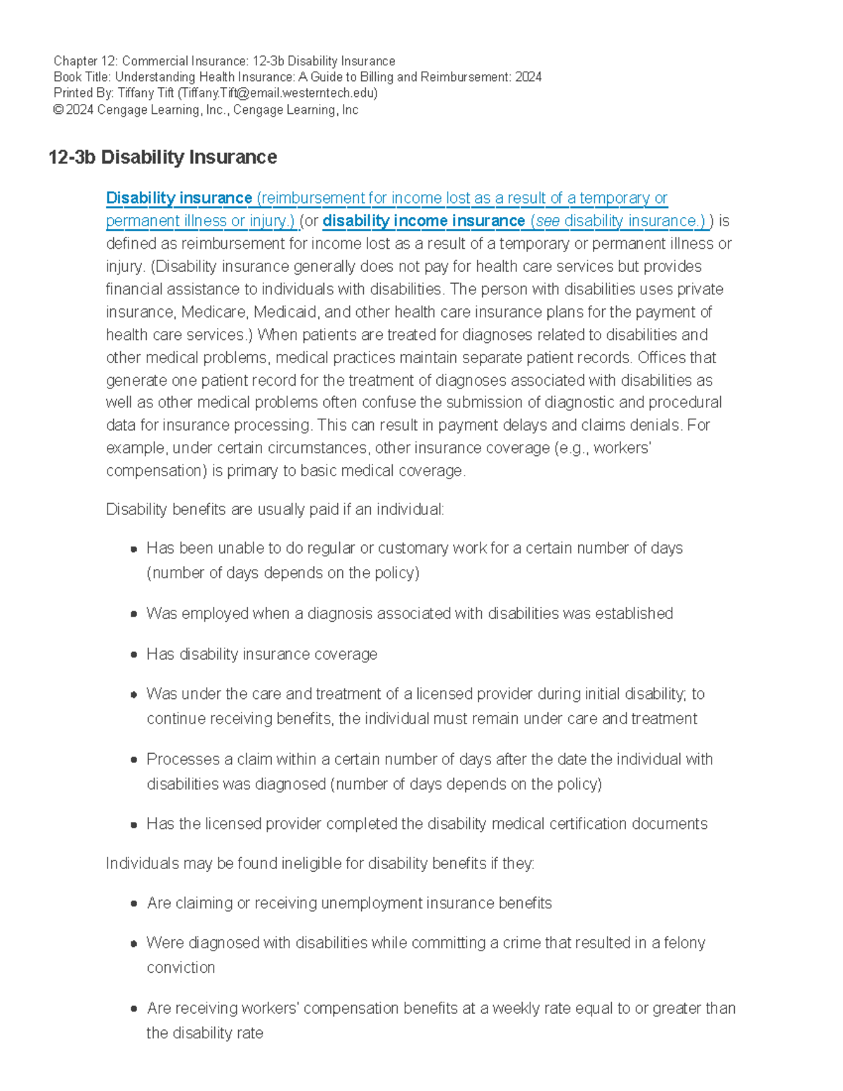 Chapter 12: Understanding Disability Insurance & Claims Processing ...