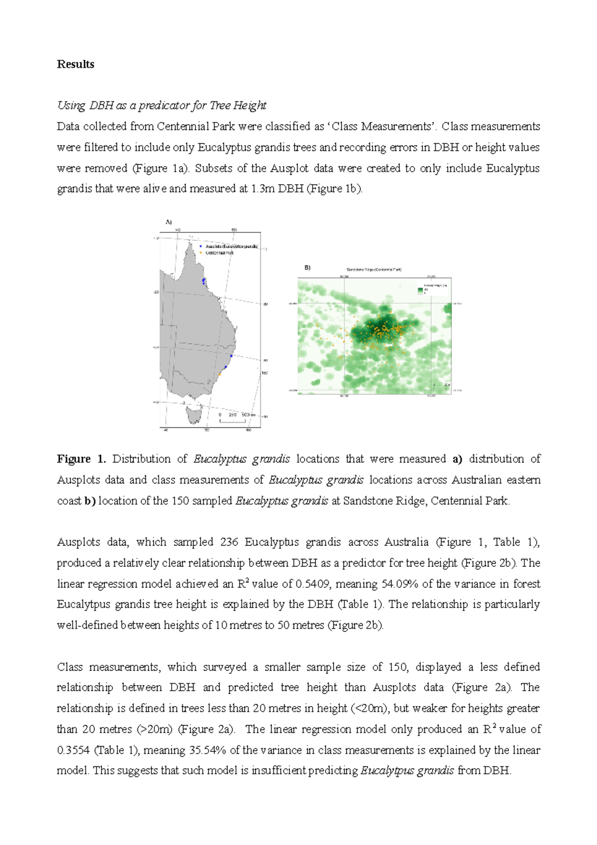 Relationship between DBH and Tree Height in Eucalyptus grandis - Studocu