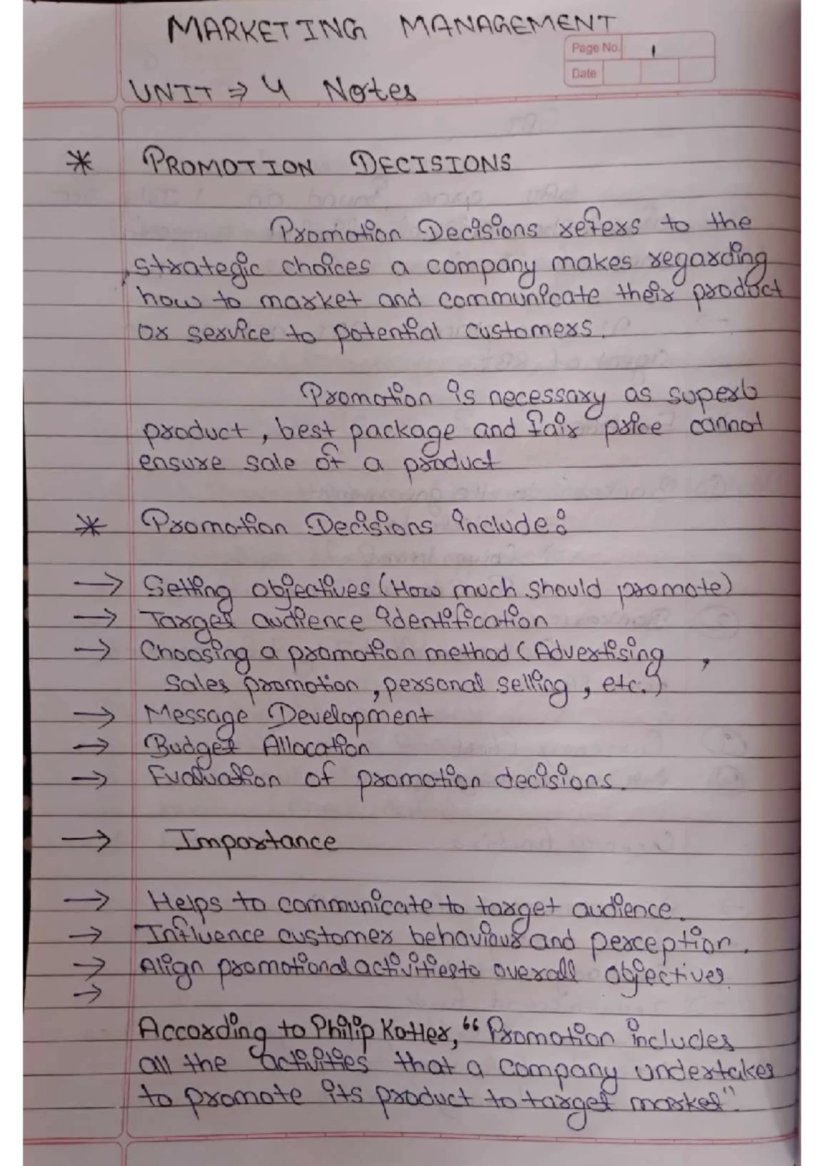 Marketing UNIT 2: Comprehensive Notes on Product Concepts and ...