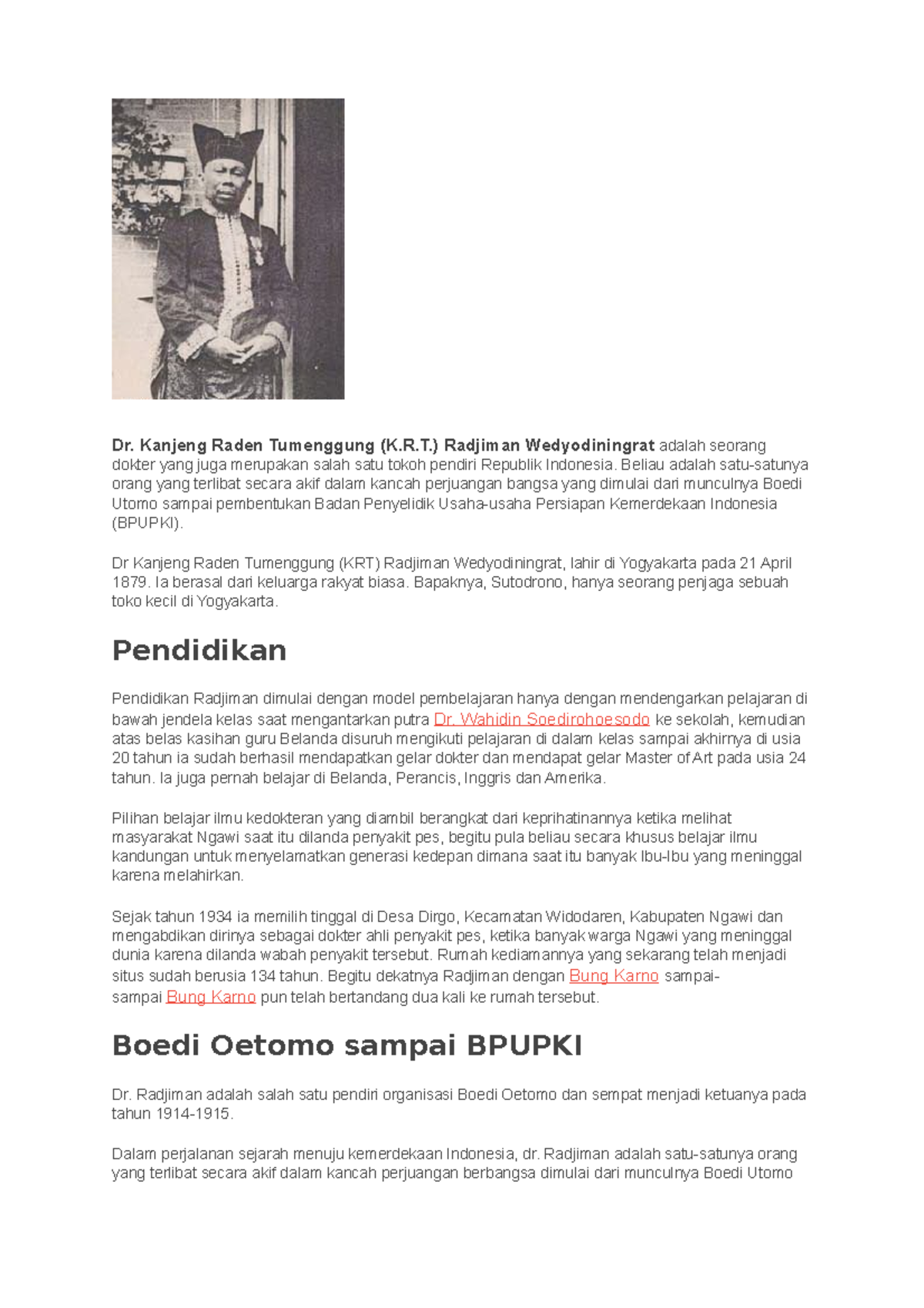 Sejarah dan Peran Dr. Radjiman Wedyodiningrat dalam Kemerdekaan RI ...