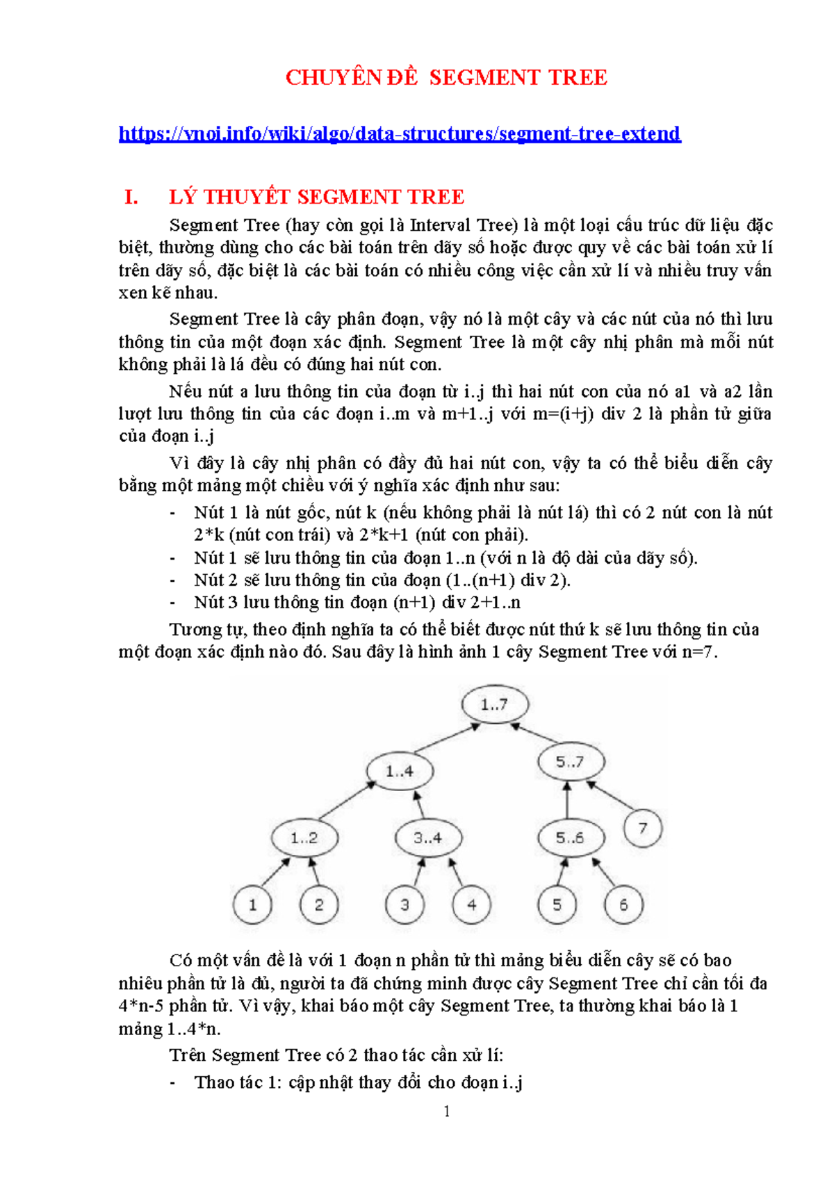 CHUYÊN ĐỀ SEGMENT TREE - LÝ THUYẾT VÀ BÀI TẬP ÁP DỤNG - Studocu