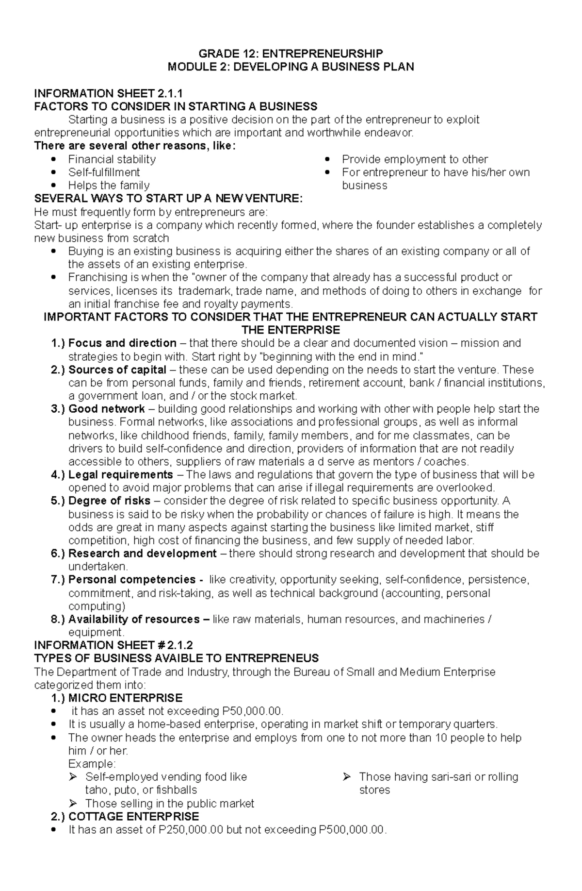 BUSINESS PLAN Written Work No. 1: Product Ideas & Taglines - Studocu