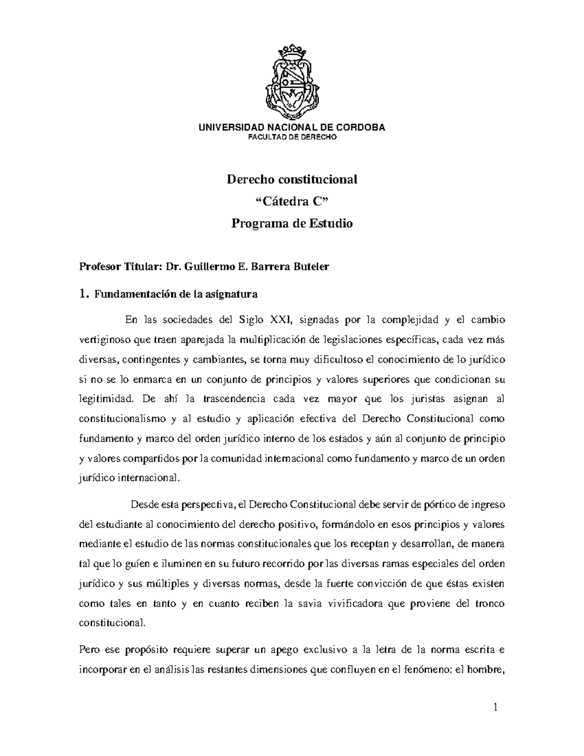 Derecho Constitucional - Programa de Estudio (DC-2023) - Studocu