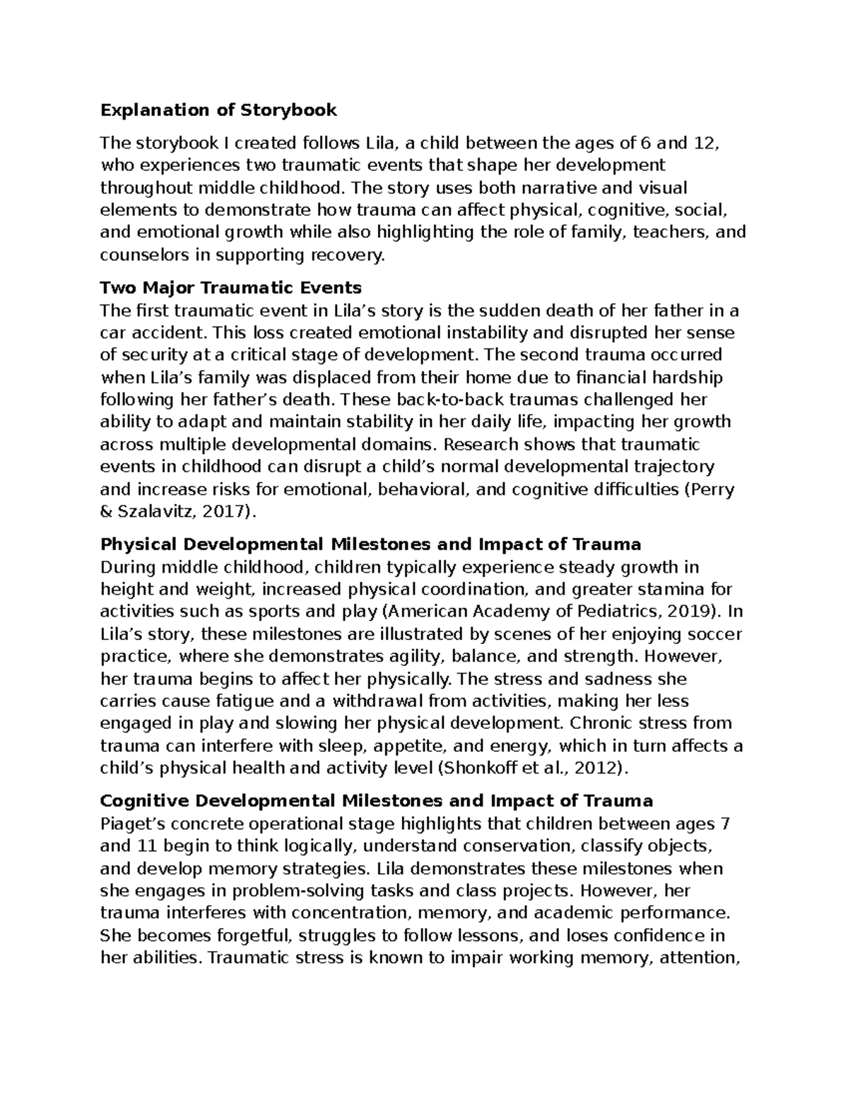 Understanding Trauma Through Lila's Storybook: An Analysis Assignment ...
