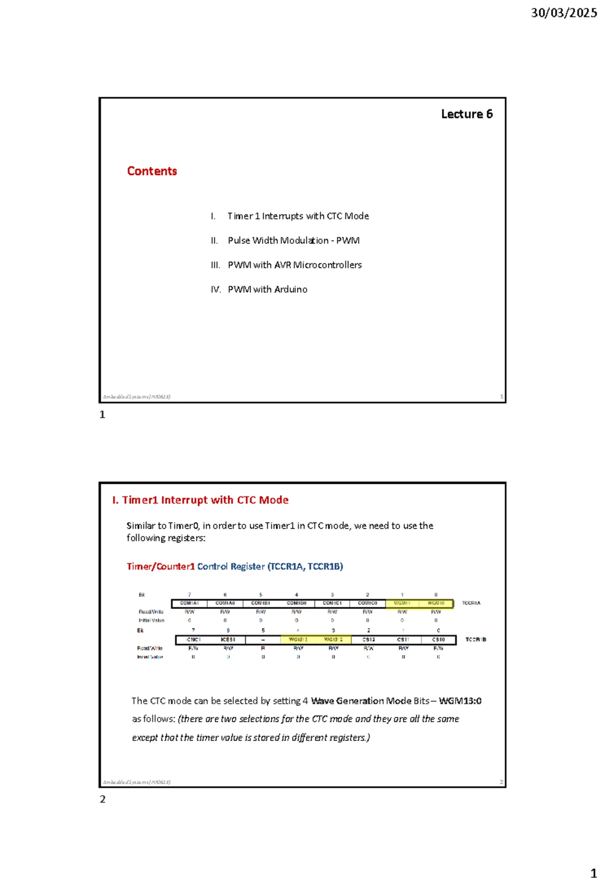 Lecture 09: Serial Communication & AVR USART Overview (H7061Z) - Studocu