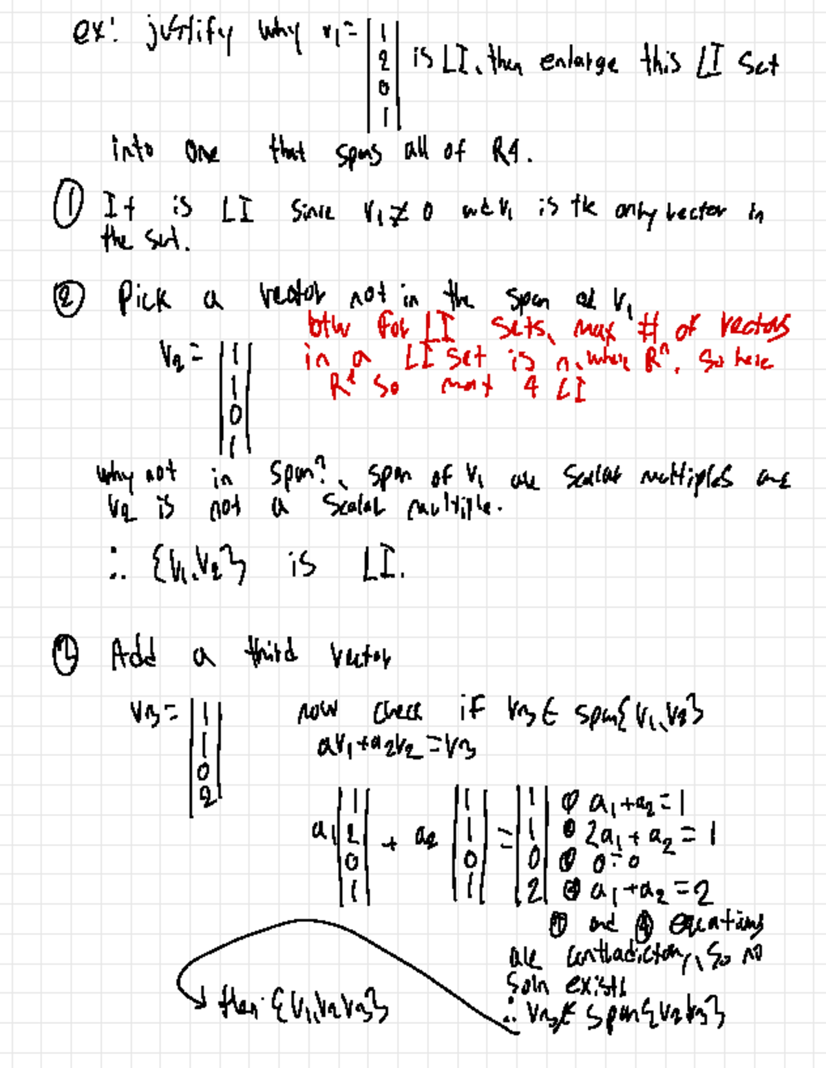 Lec 8 Notes: Understanding Linear Independence and Spanning Sets - Studocu