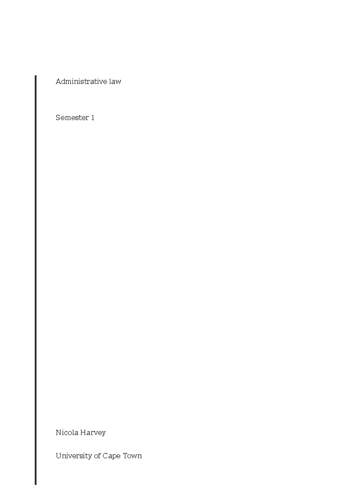 Admin Law Overview & Key Concepts - Semester 1 Notes - Studocu