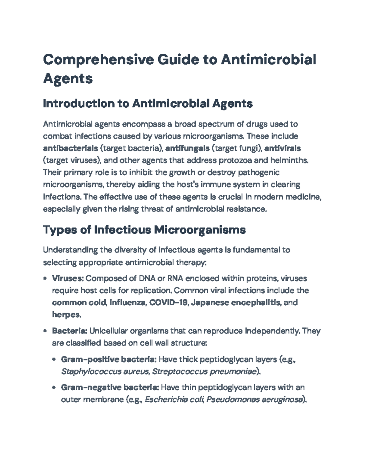 Comprehensive Overview of Antimicrobial Agents and Resistance Issues ...