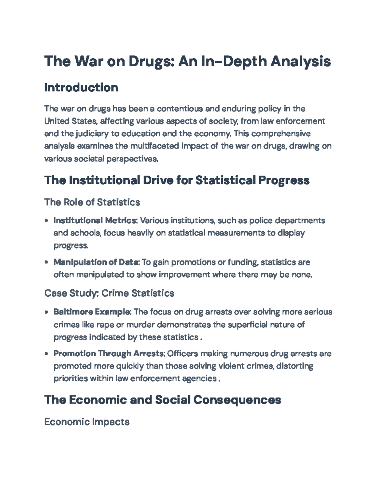 SOC 101: The War on Drugs - Impact and Reform Proposals Analysis - Studocu