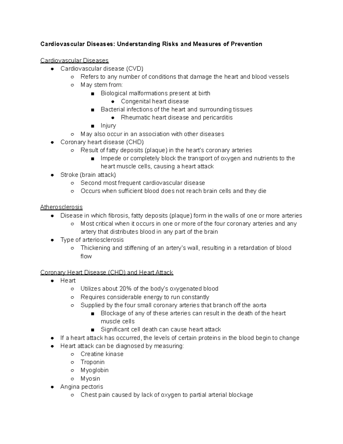 9. Cardiovascular Diseases: Understanding Risks and Measures of ...