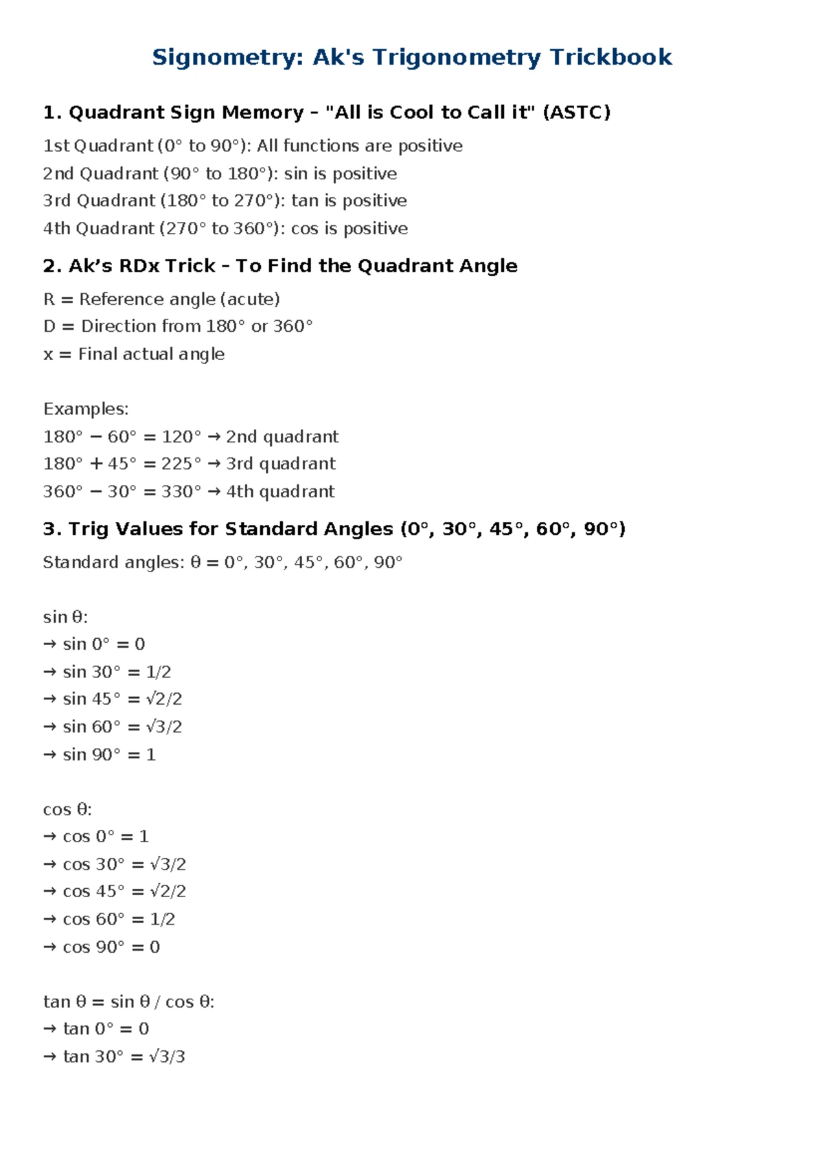 Trigonometric Ratios of Compound Angles - YOUVA Study Guide - Studocu