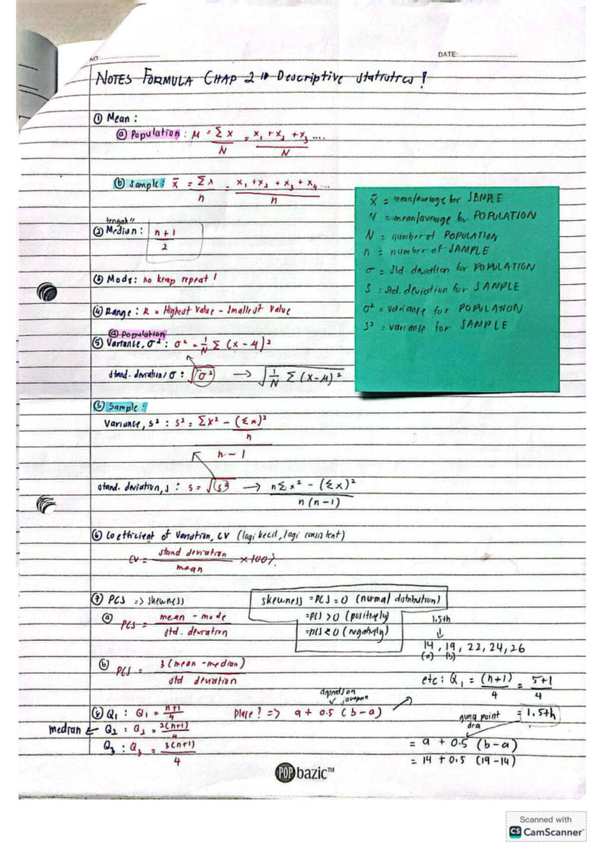 STA404 Final Exam Notes: Formulas and Concepts from Chapters 2-5 - Studocu