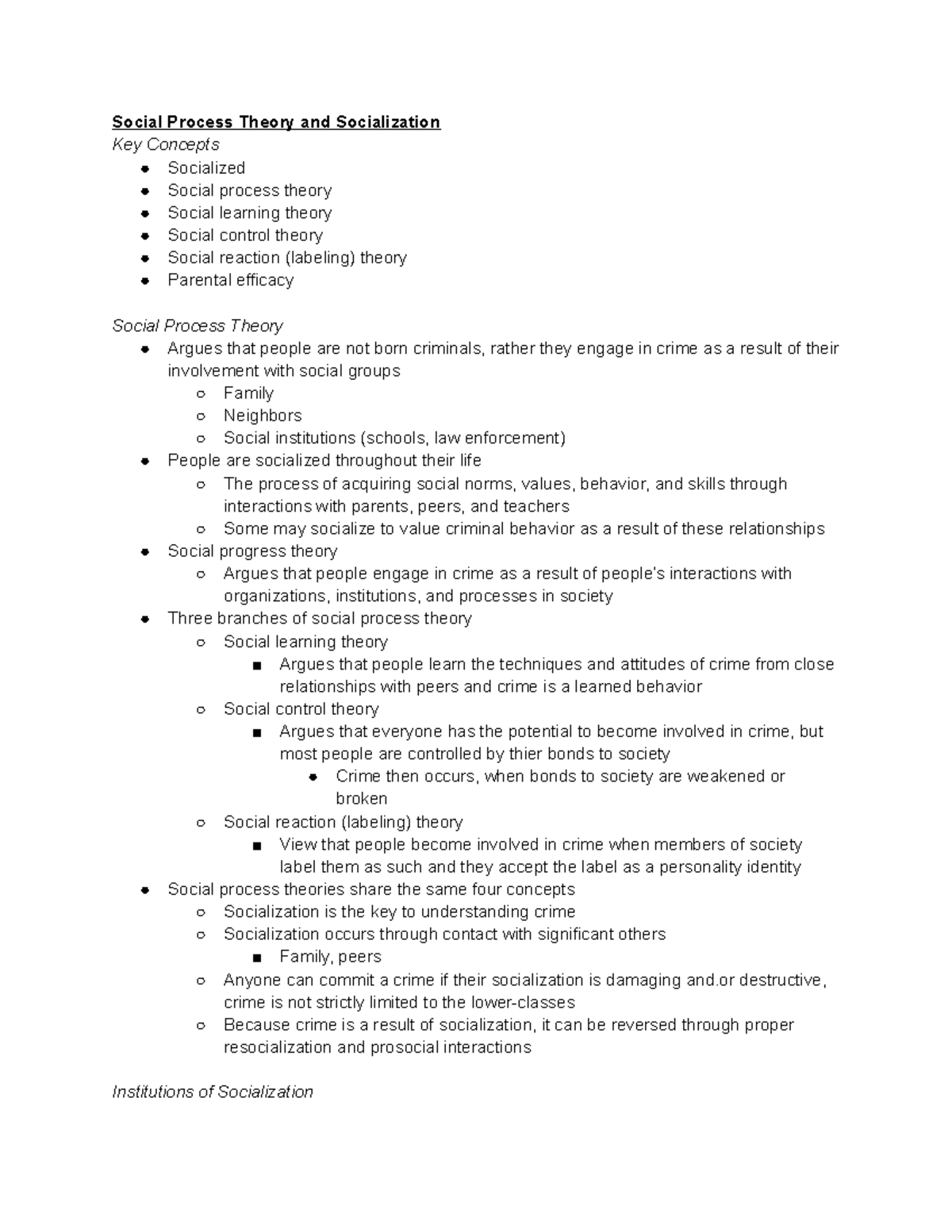 Social Process Theory (SOC 07) and Its Implications in Socialization ...