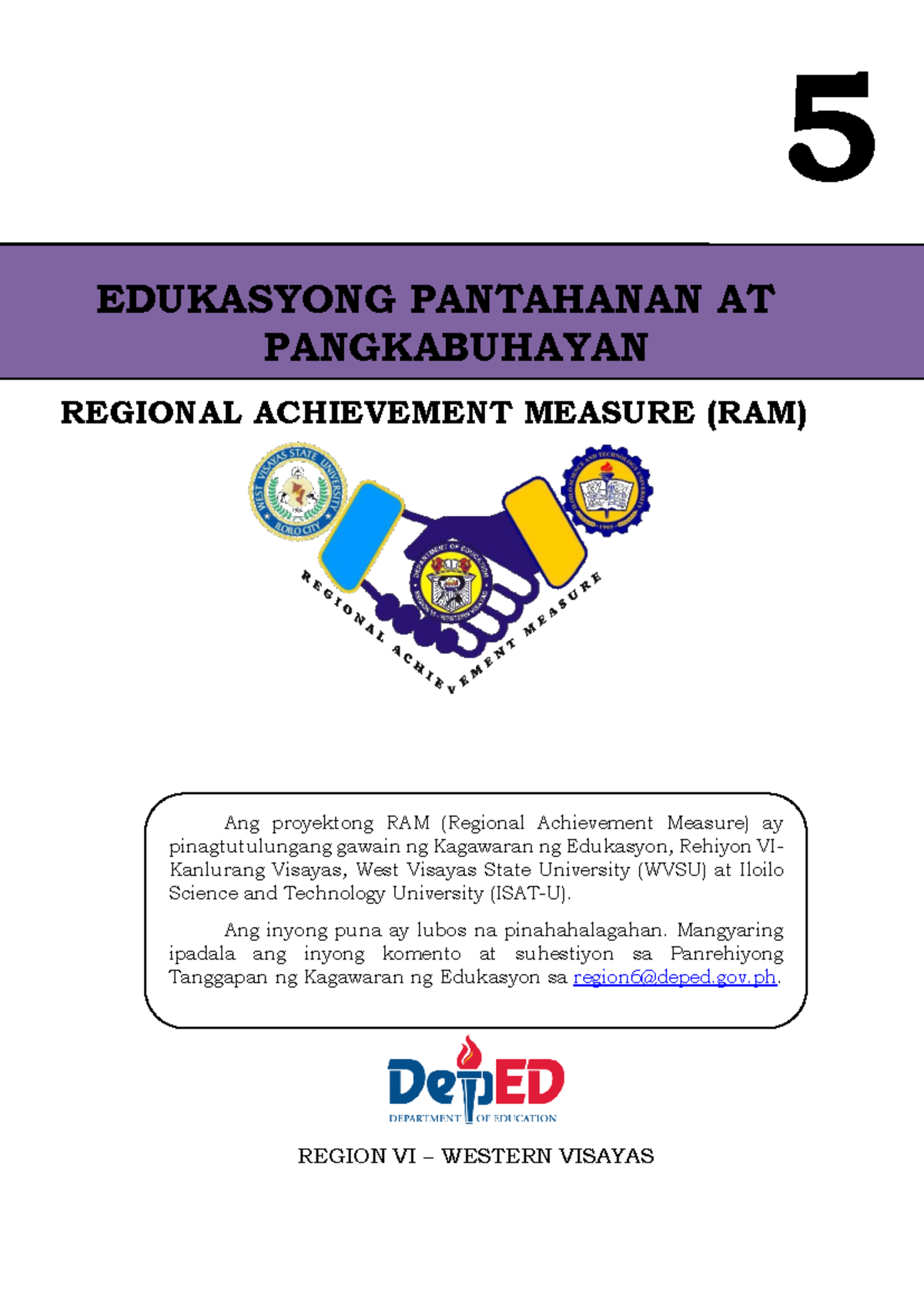 RAM-EPP5 - HELPFUL TO REVIEW IN EPP - REGION VI – WESTERN VISAYAS ...