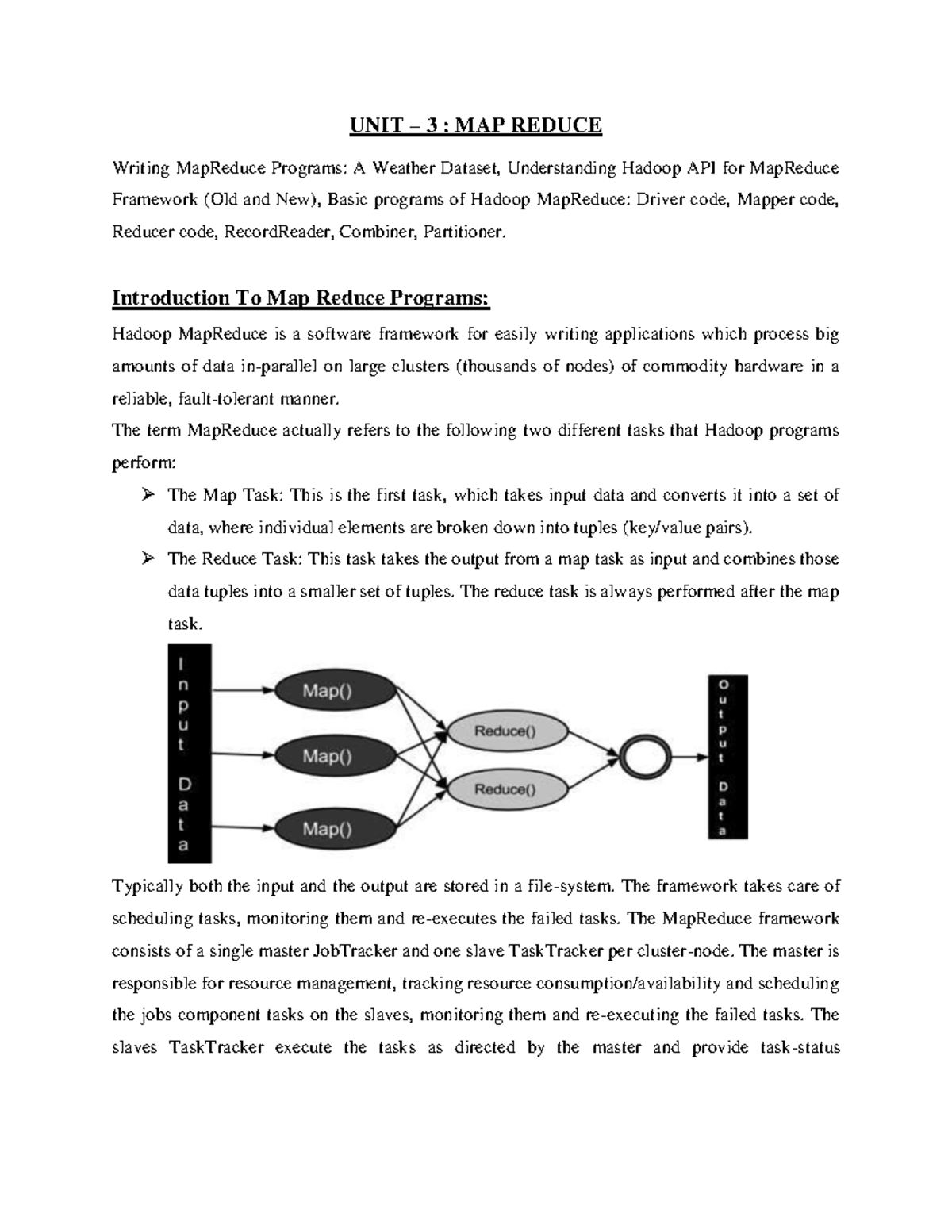 UNIT 3: MAP REDUCE - Writing MapReduce Programs for Weather Data ...